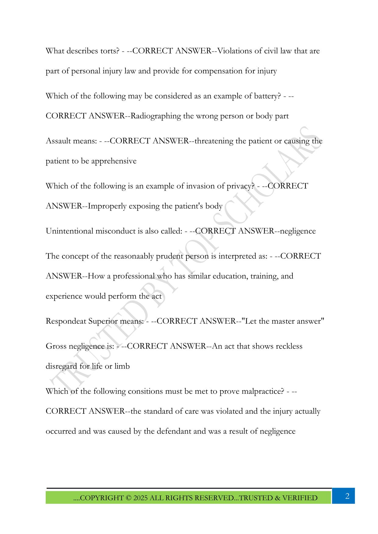 Mosby's Comprehensive Review of Radiography Exam 2025 Questions and Answers