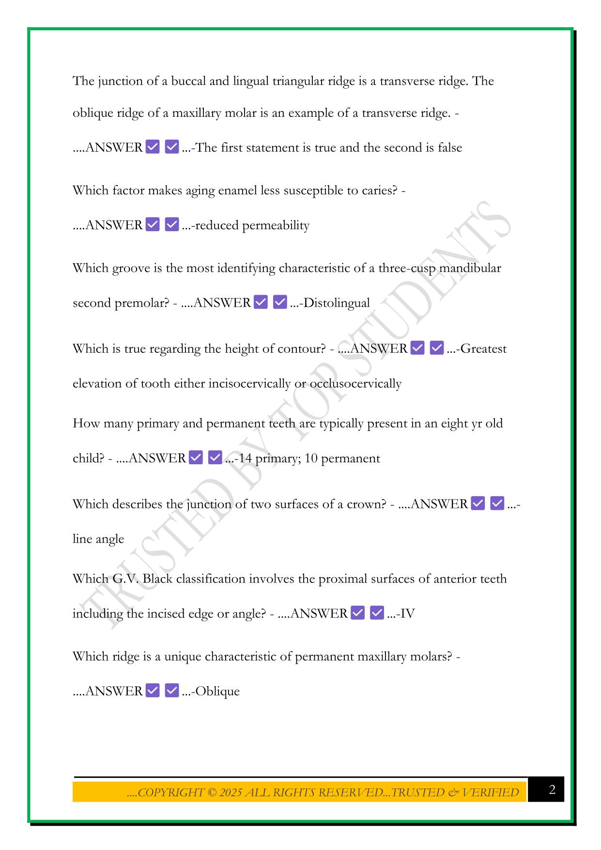 HESI DENTAL HYGIENE EXAM 2025 QUESTIONS AND ANSWERS