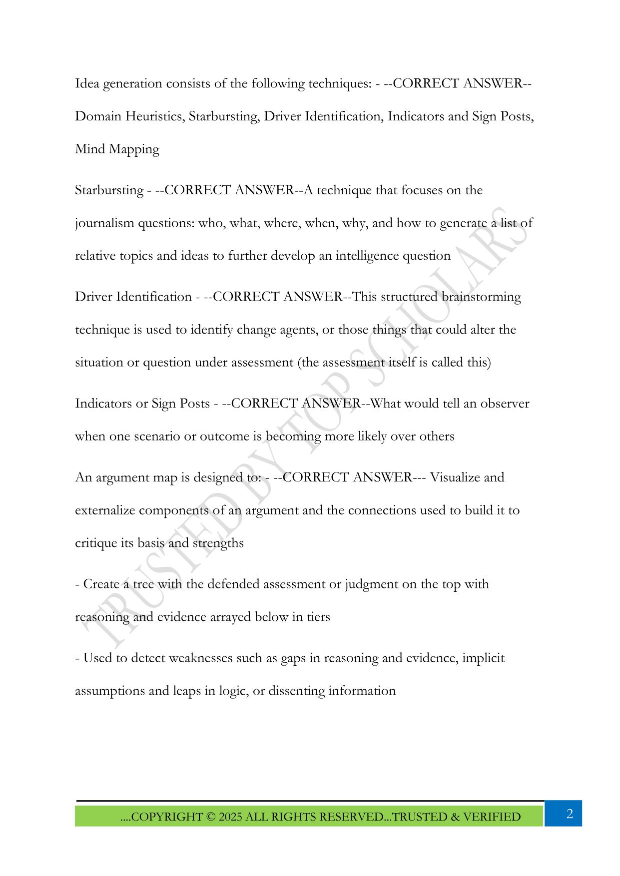 CDASA I: Topic 5 and 6 Exam 2025 Questions and Answers
