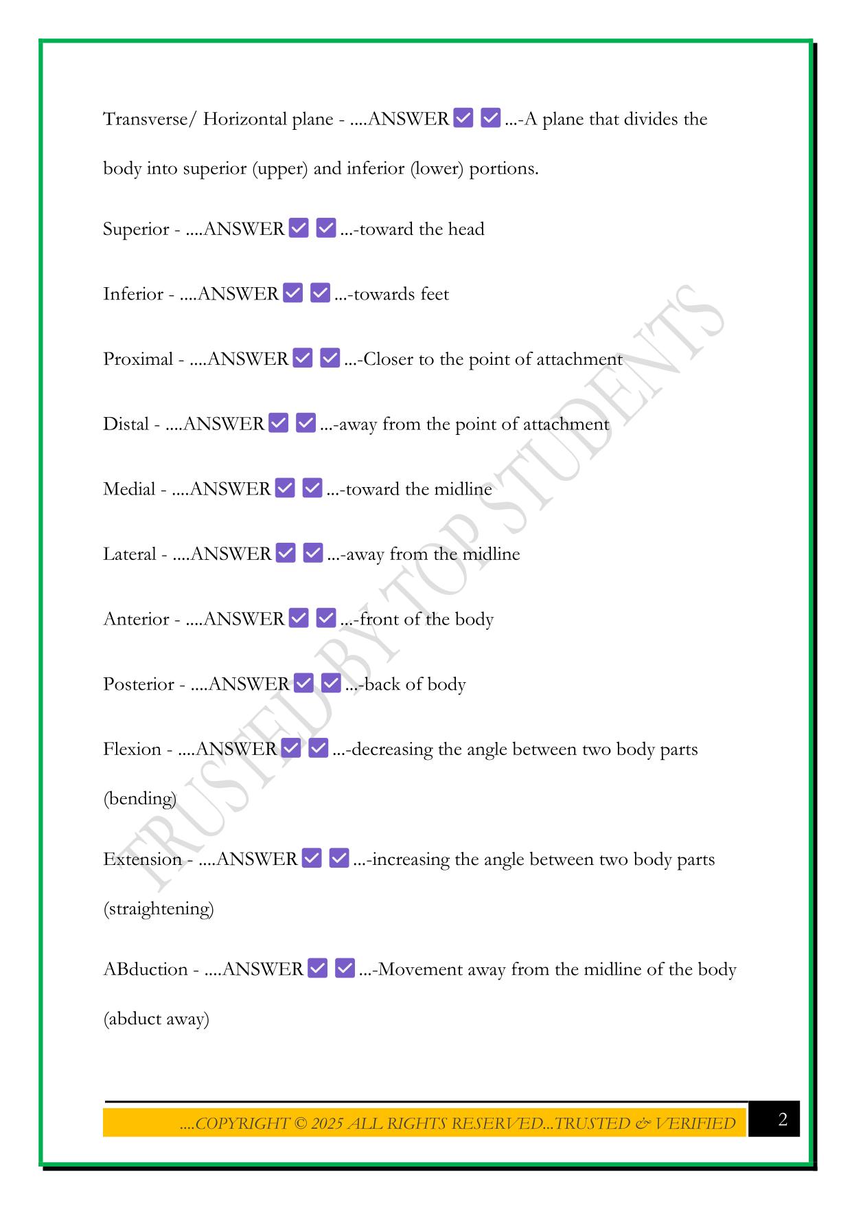 BIOL 2255 EXAM 1 2025 QUESTIONS AND ANSWERS