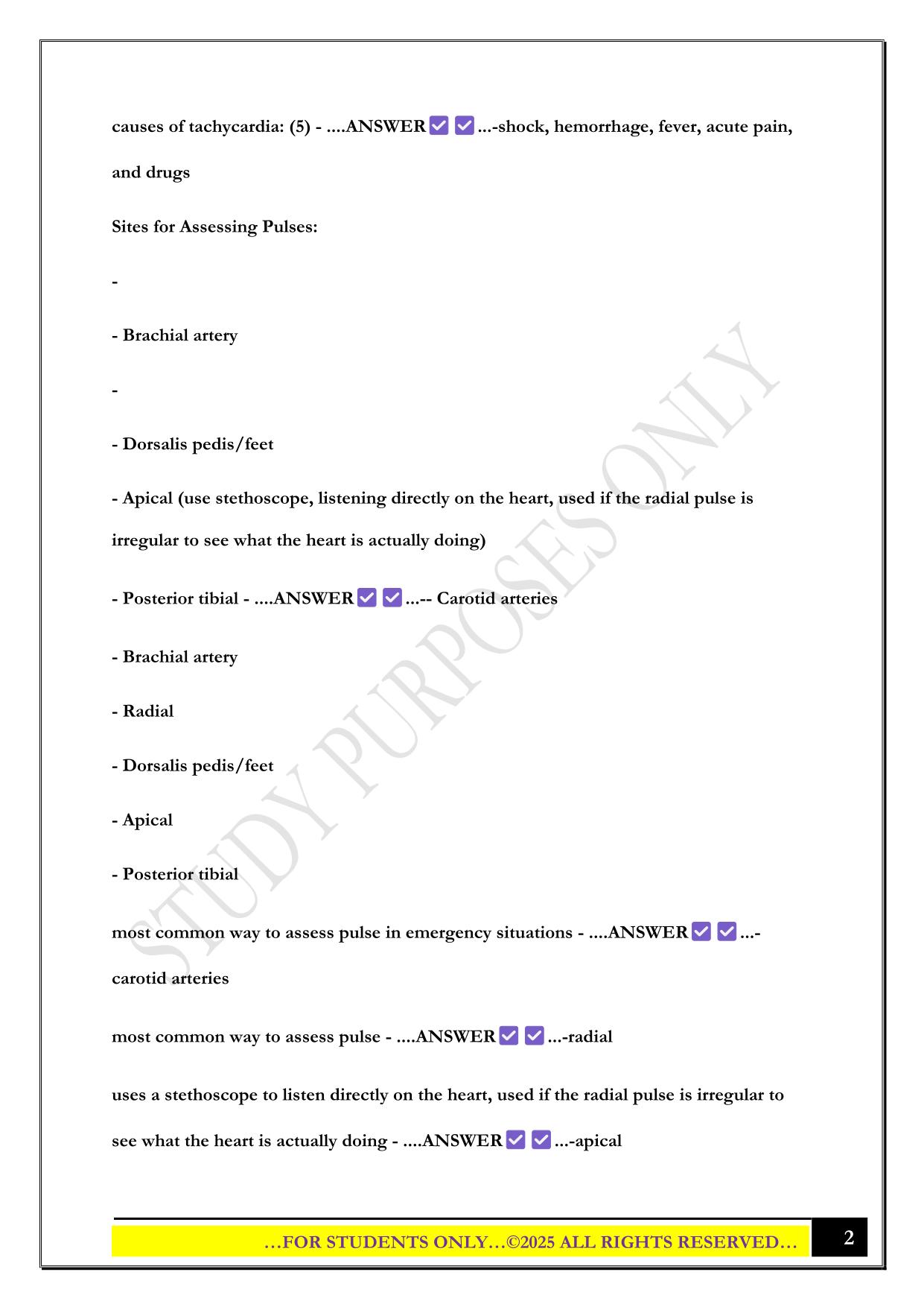 NUR 218 Exam 1 2025 Questions and Answers