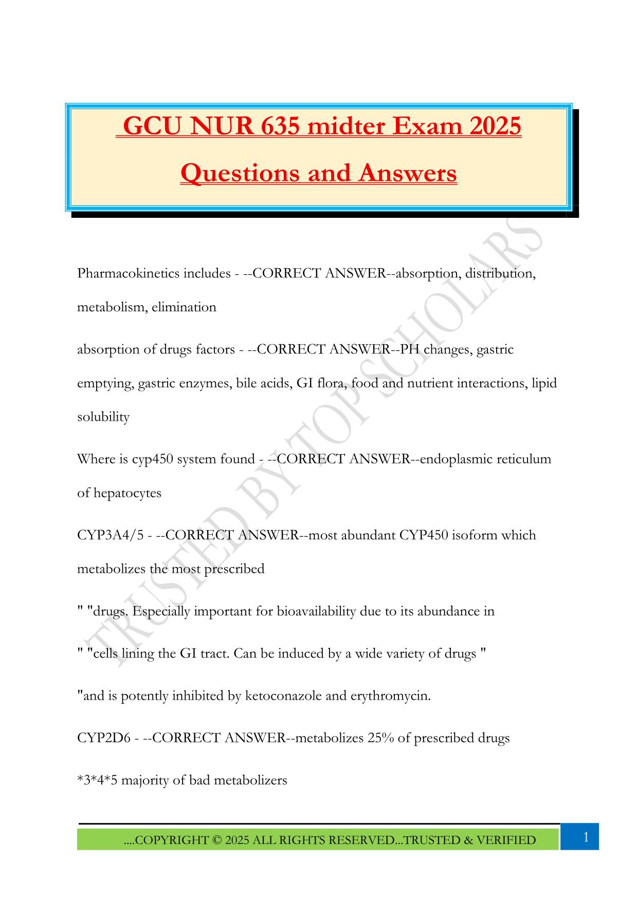 GCU NUR 635 midter Exam 2025 Questions and Answers