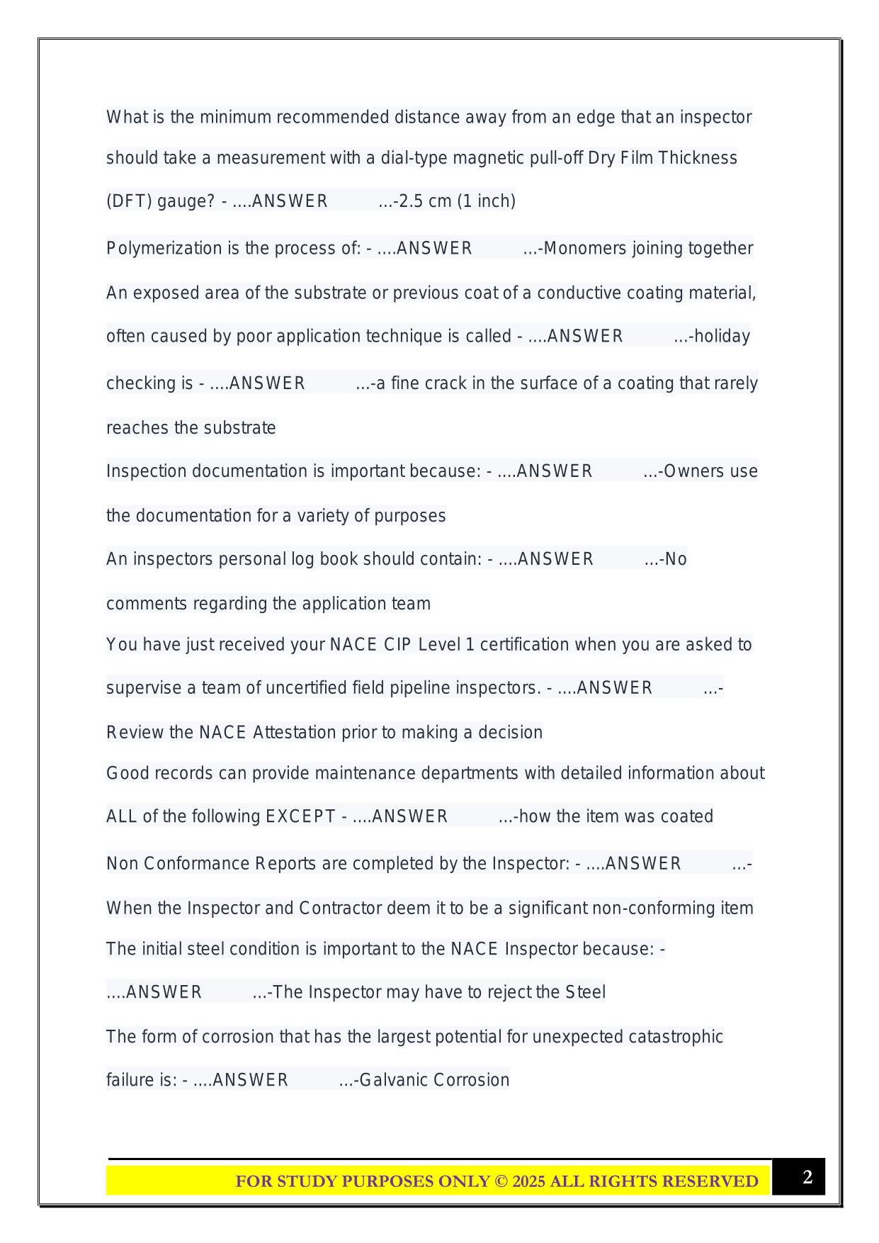 NACE-CIP1-001 Exam 2025 Questions and Answers