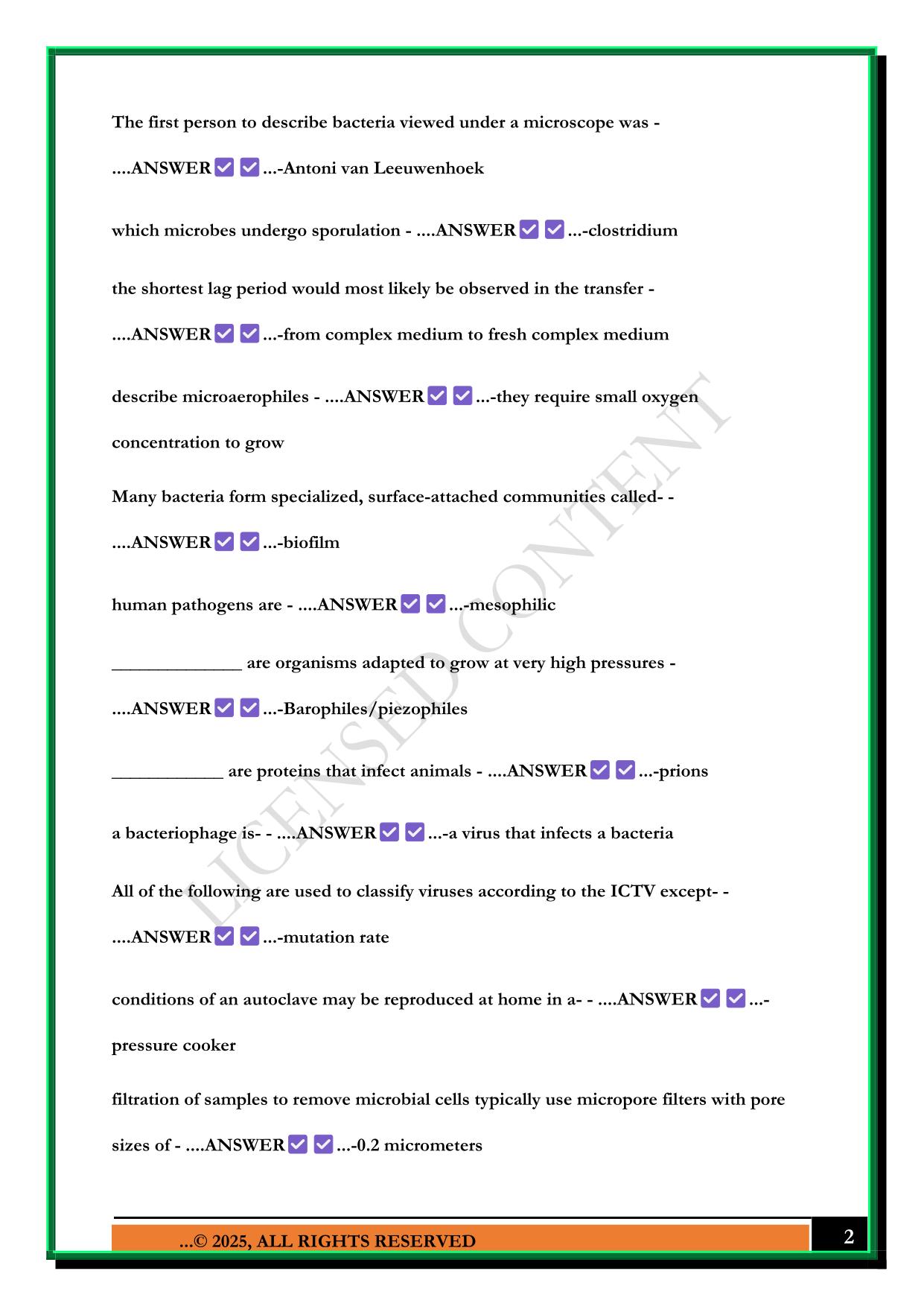 MBIO 3401 FINAL EXAM 2025 QUESTIONS AND ANSWERS