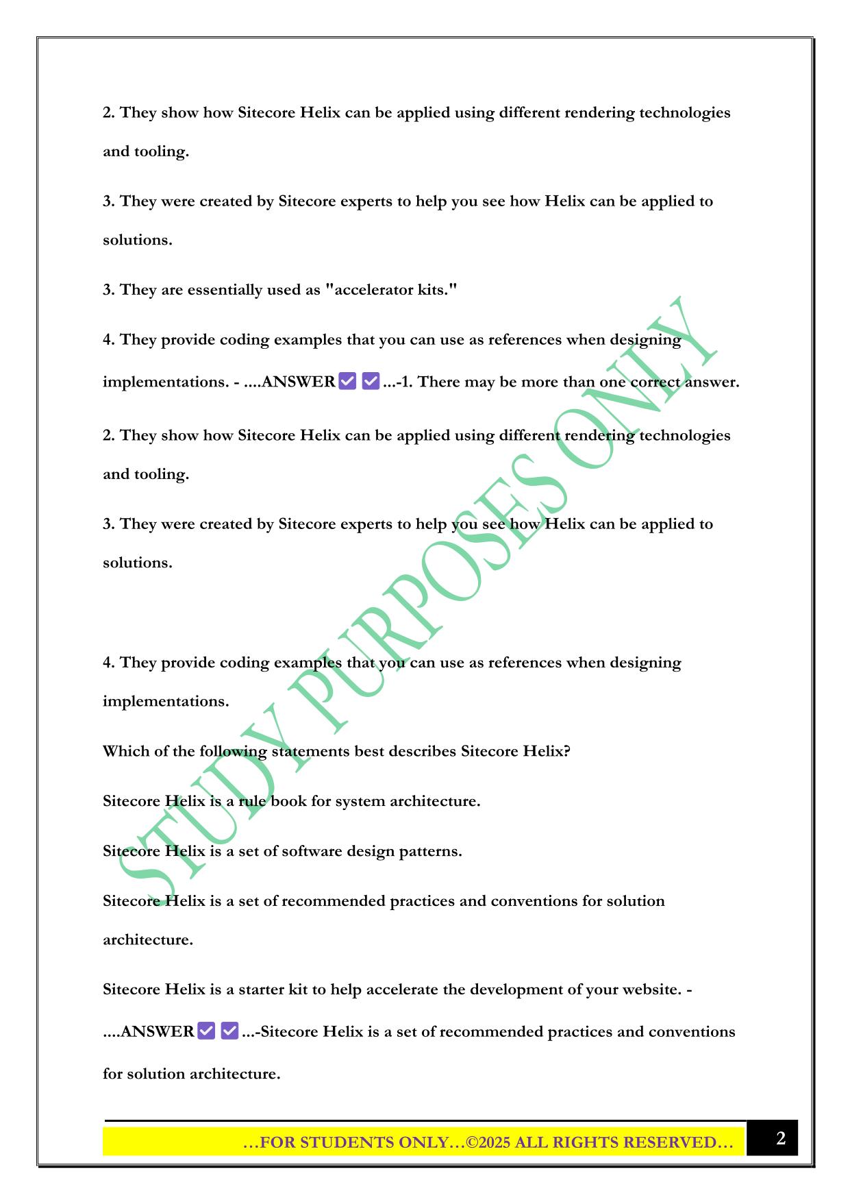 Sitecore 10 Developer Exam 2025 Questions and Answers