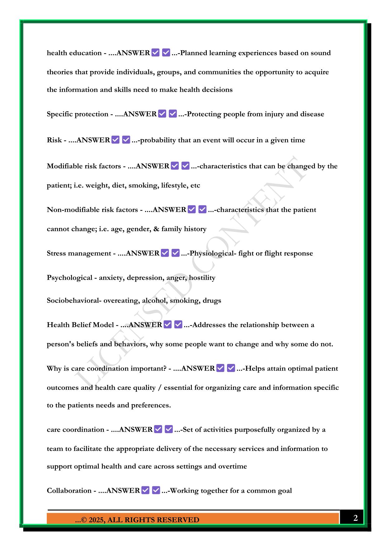 PROMOTING HEALTHY POPULATION IUPUI EXAM 1 2025 QUESTIONS AND ANSWERS