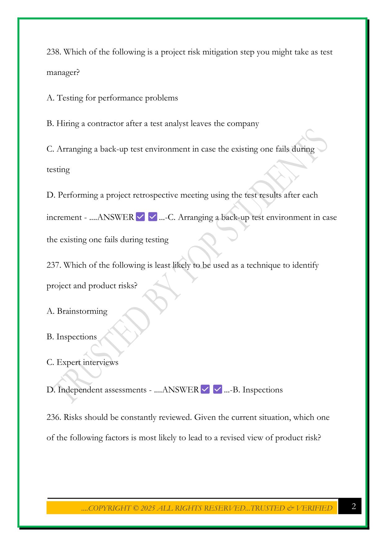 ISTQB FOUNDATION LEVEL CTFL_001 EMILY EXAM 2025 QUESTIONS AND ANSWERS