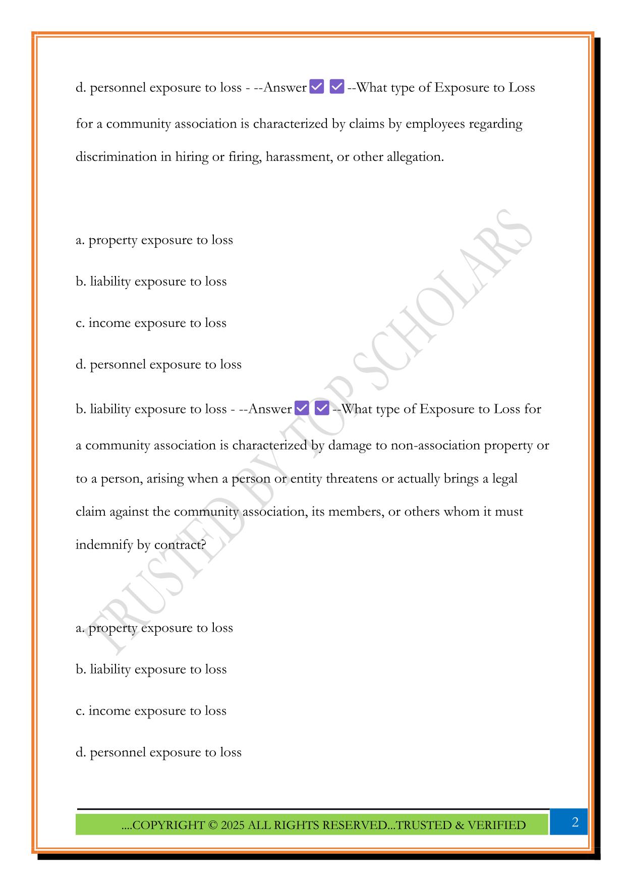 Risk Management - CMCA Test Preparation 2025 Questions and Answers