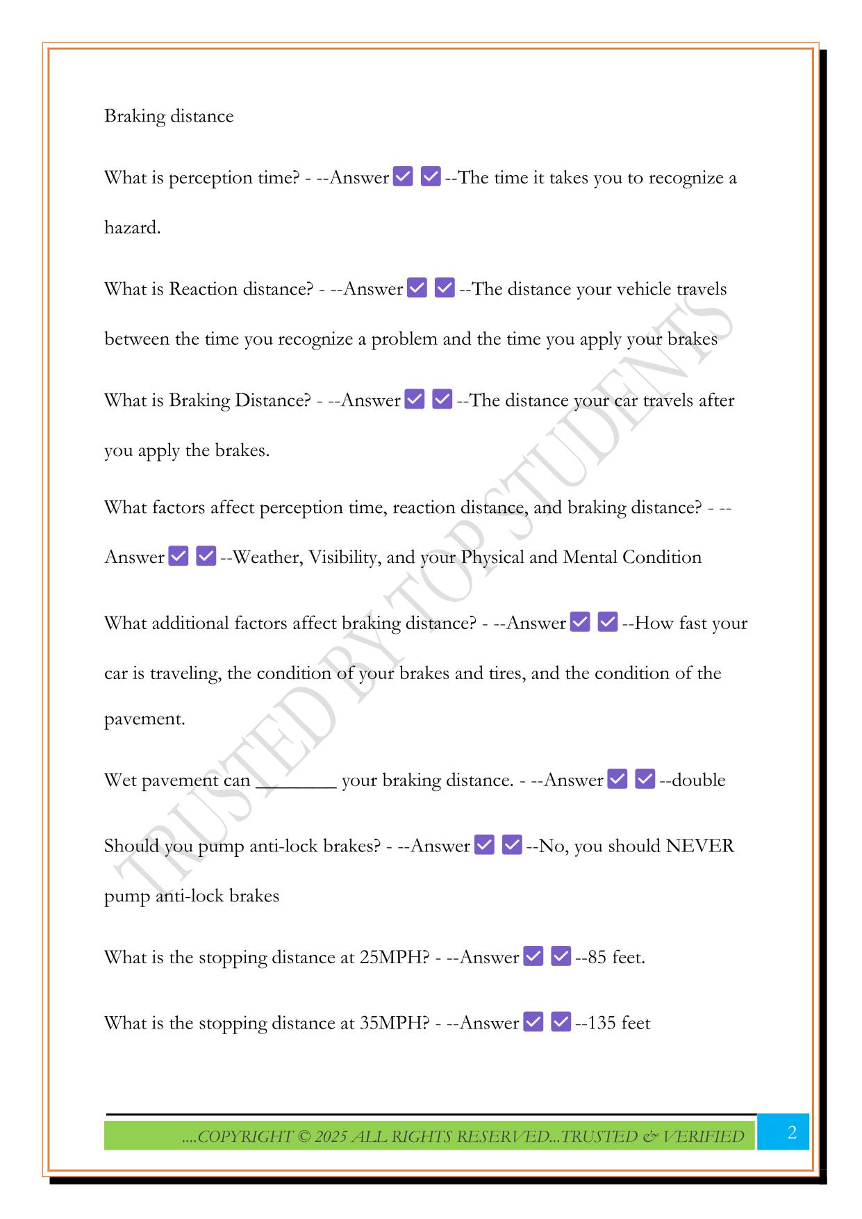 VA Learners Permit Test 2025 Questions and Answers