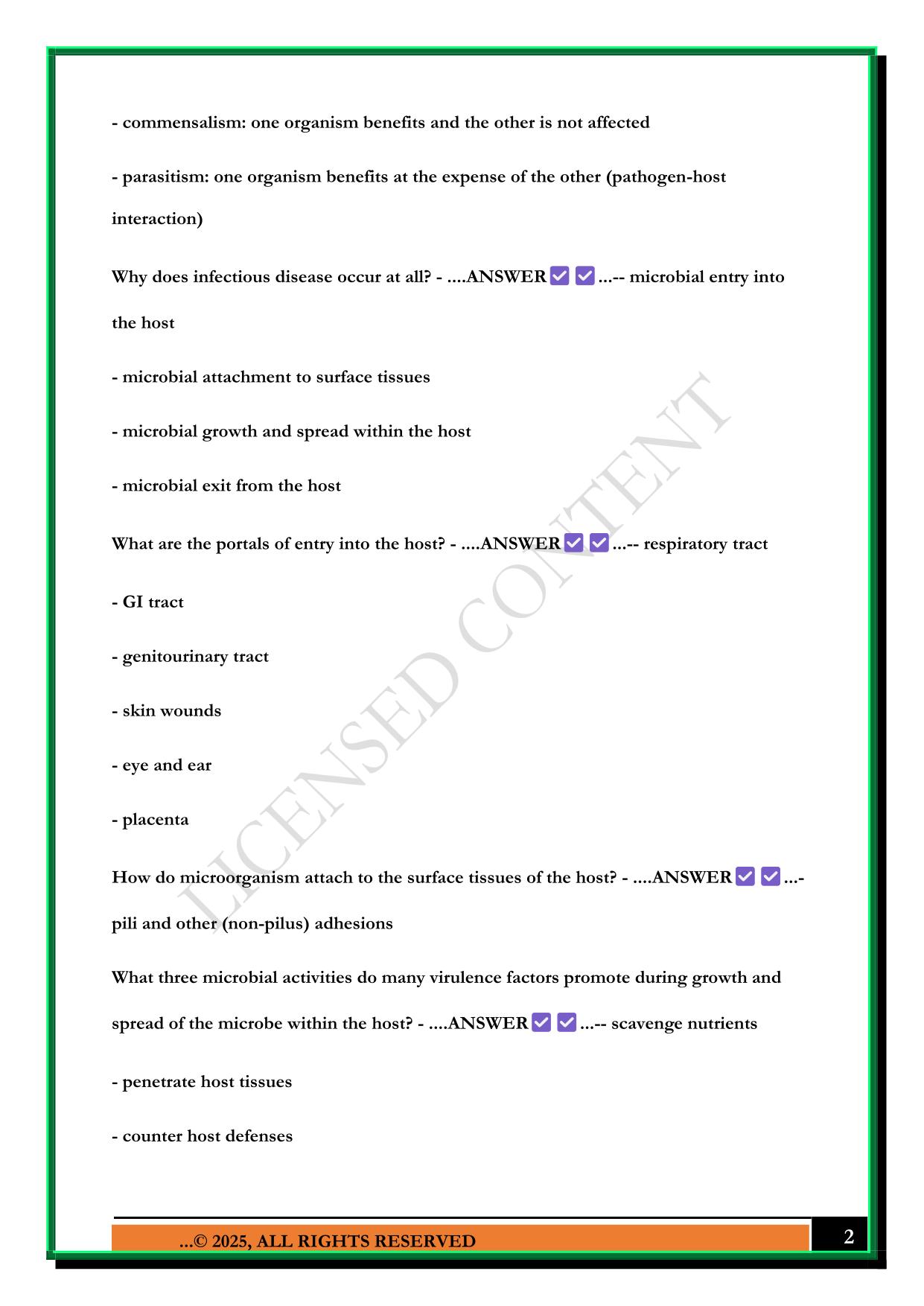 MBIO 3401 FINAL EXAM 2025 QUESTIONS AND ANSWERS