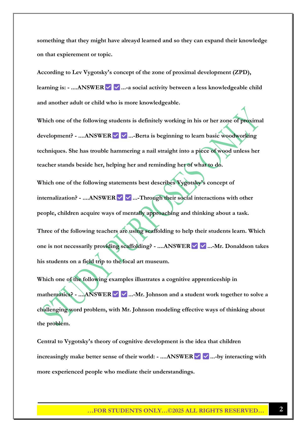 ELED Final Exam 2025 Questions and Answers