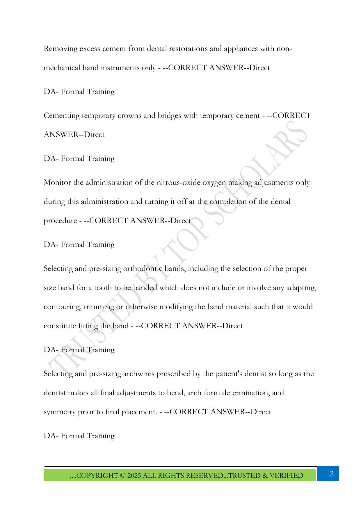 Florida Dental Hygiene Laws & Rules Exam 2025 Questions and Answers