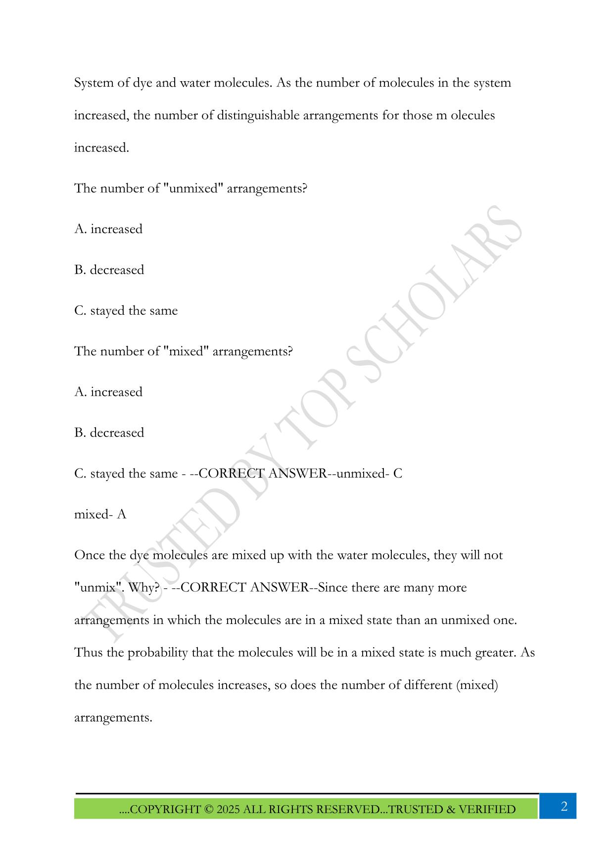HOMEWORK EXAM 1 CHEM 142 2025 Questions and Answers