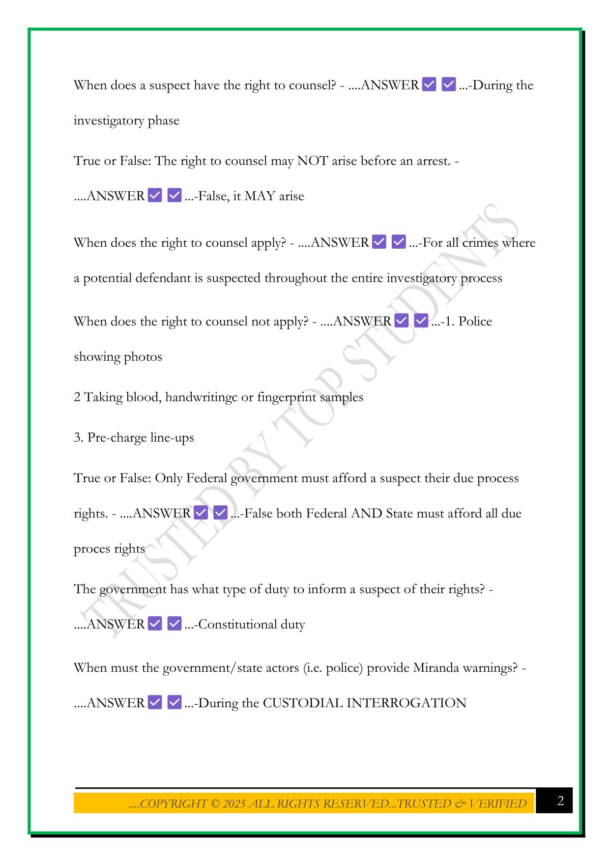 VA LETC CONFESSIONAL LAW EXAM 2025 QUESTIONS AND ANSWERS