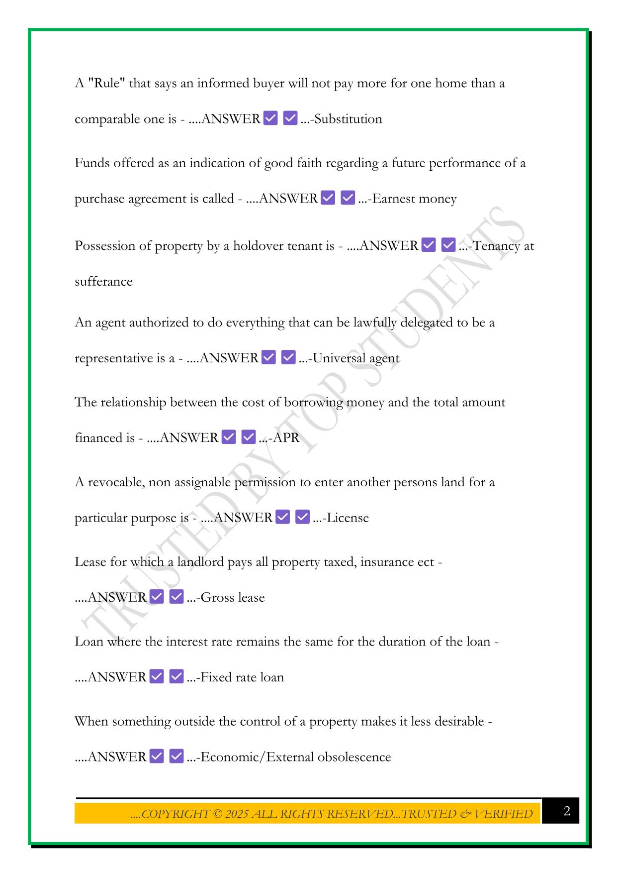NYREI EXAM PREP 2025 QUESTIONS AND ANSWERS