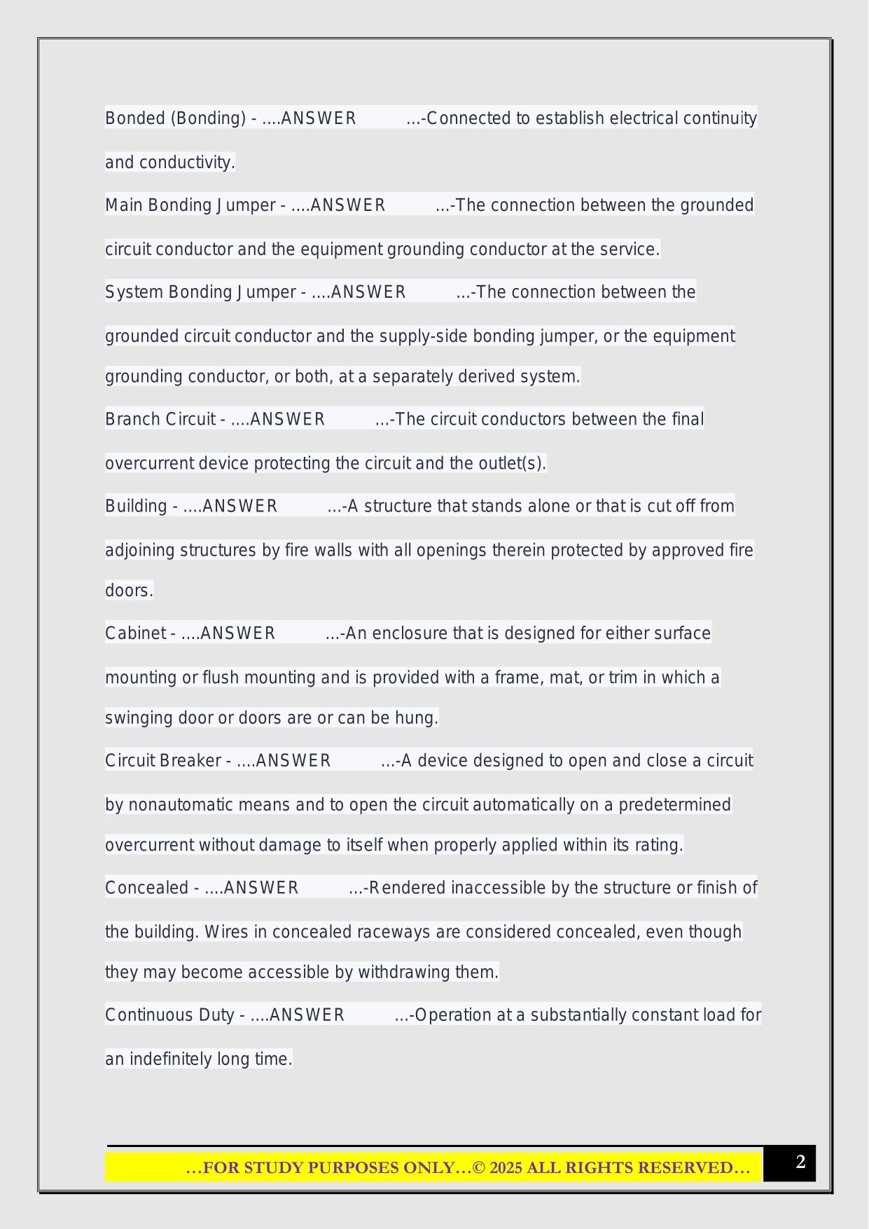 NFPA 70 - Article 100 – Definitions Exam 2025 Questions and Answers