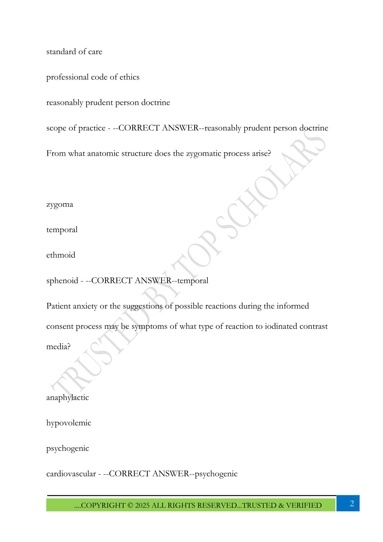 Mosby Review 2025 Questions and Answers