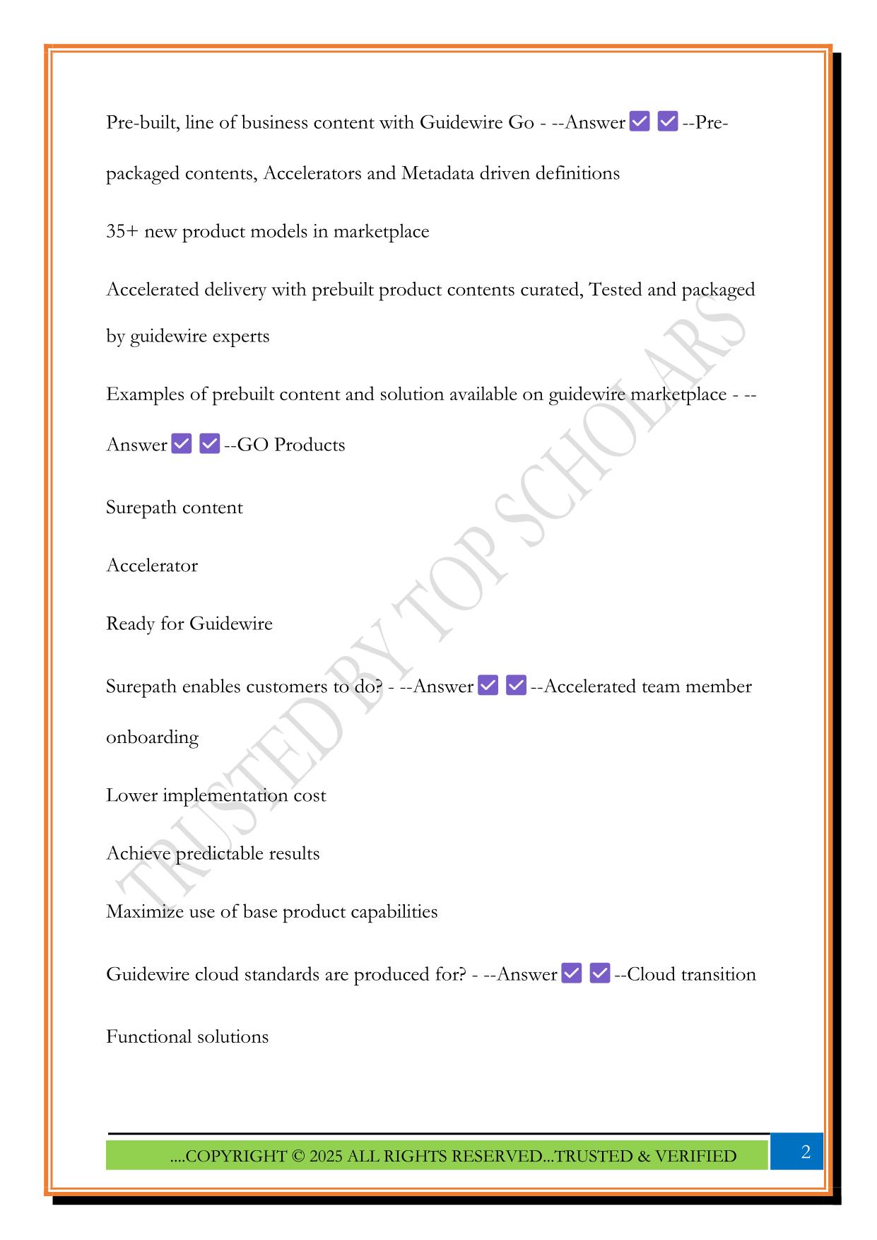 Guidewire Associate exam 2025 Questions and Answers