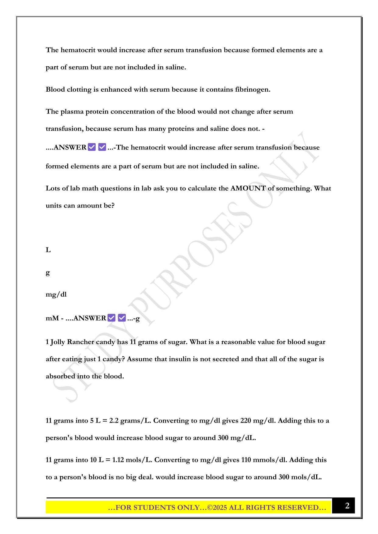 BIO 322 test 3 pre test 2025 Questions and Answers