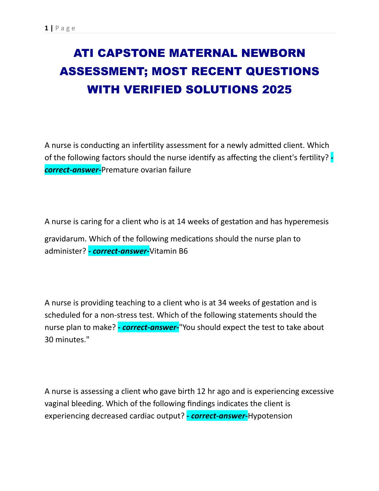 Best Compilation 2025/2026 Bundled Exams QUESTIONS AND ANSWERS |100% Pass |Verified and Updated