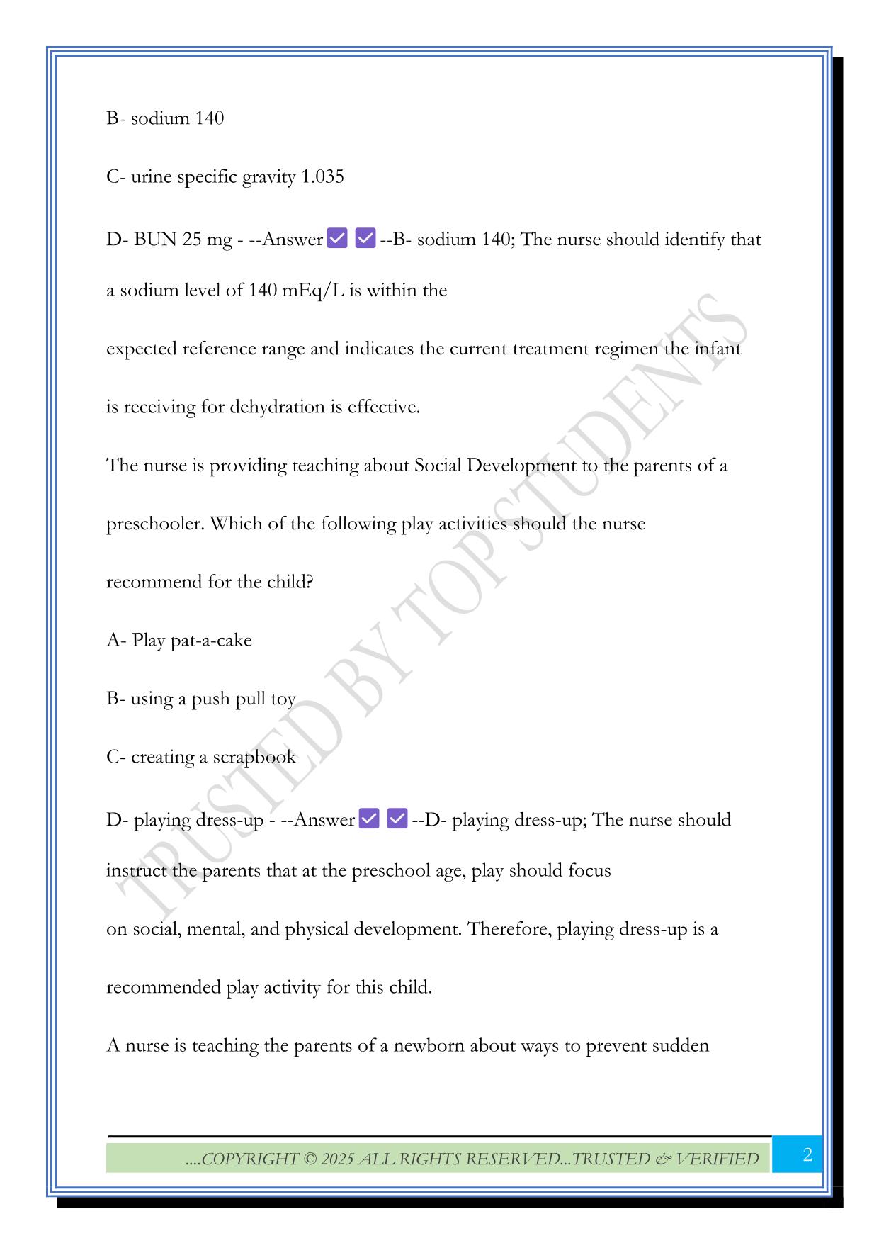 2025 PEDS ATI Proctored Exam Questions and Answers