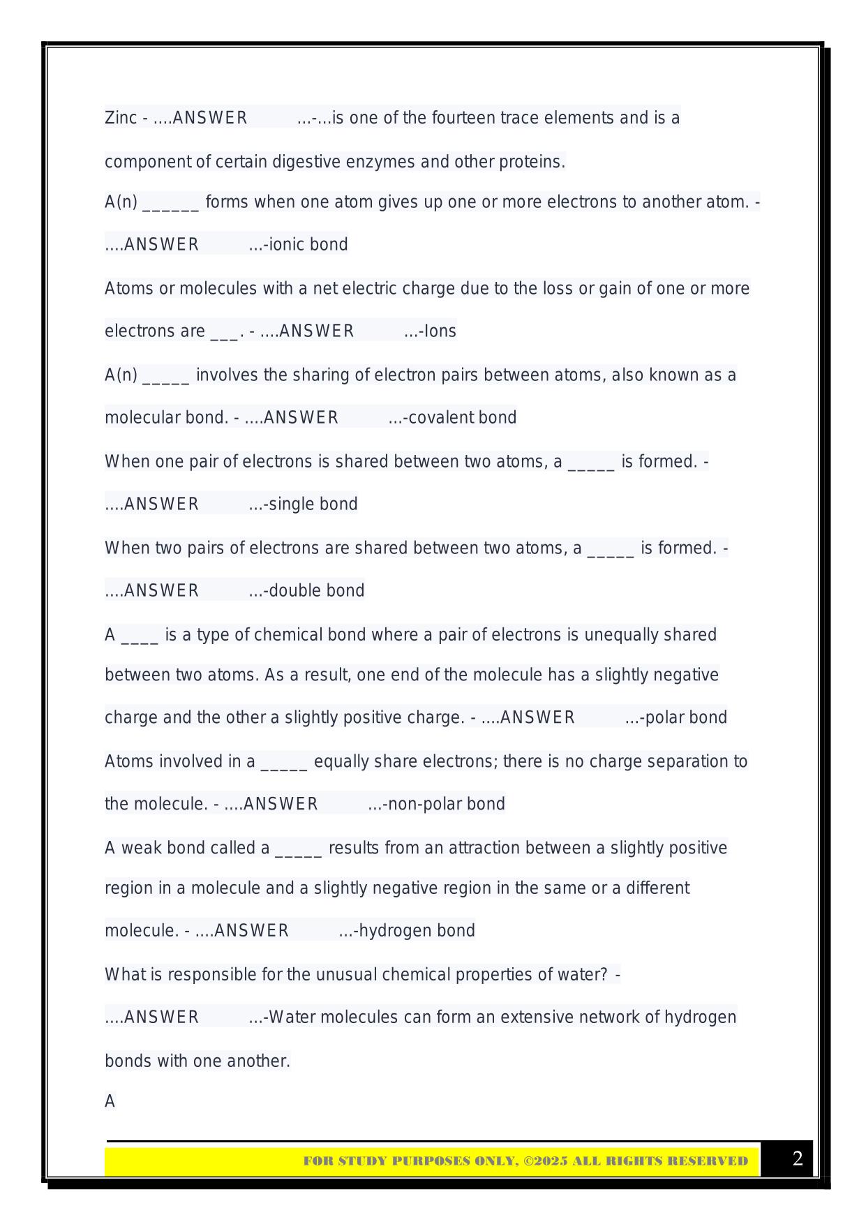 Bio 100 Exam 1 - mastering biology questions 2025 with Answers