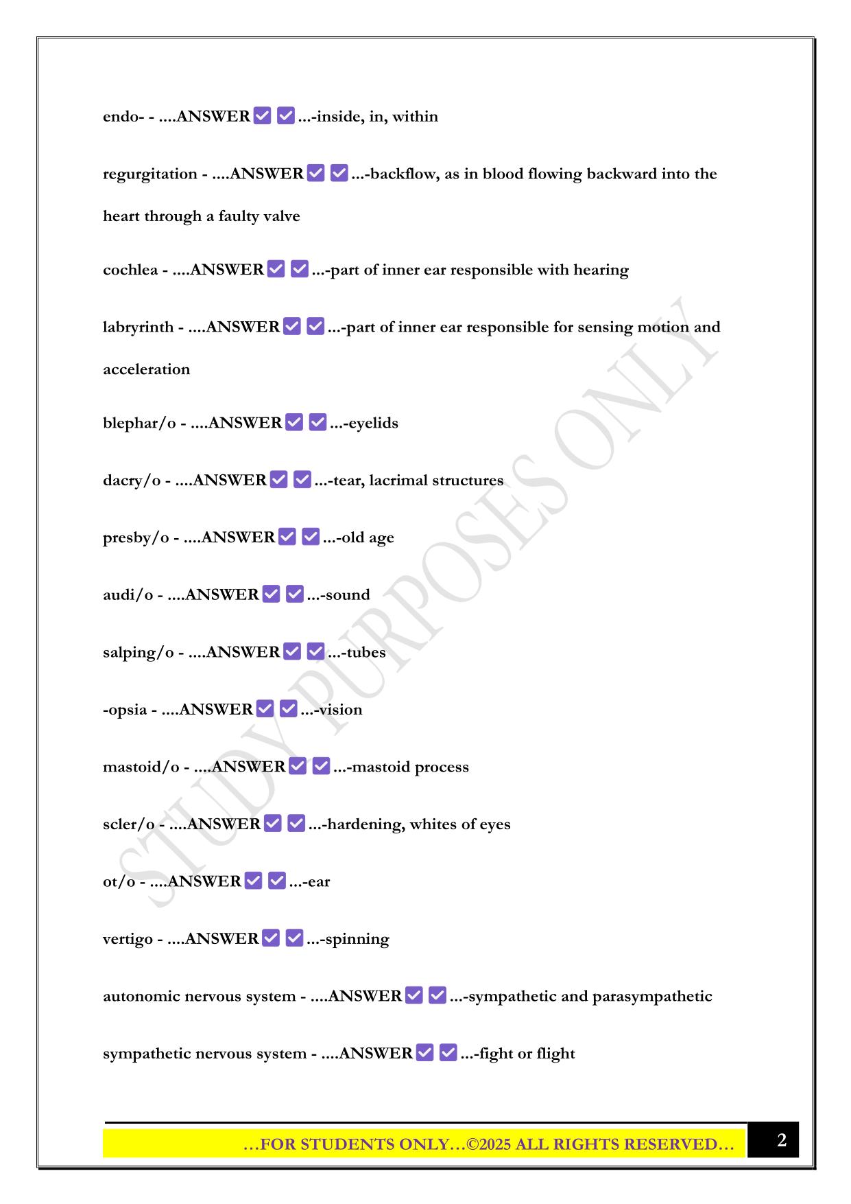 BIO100: FINAL EXAM REVIEW 2025 QUESTIONS AND ANSWERS