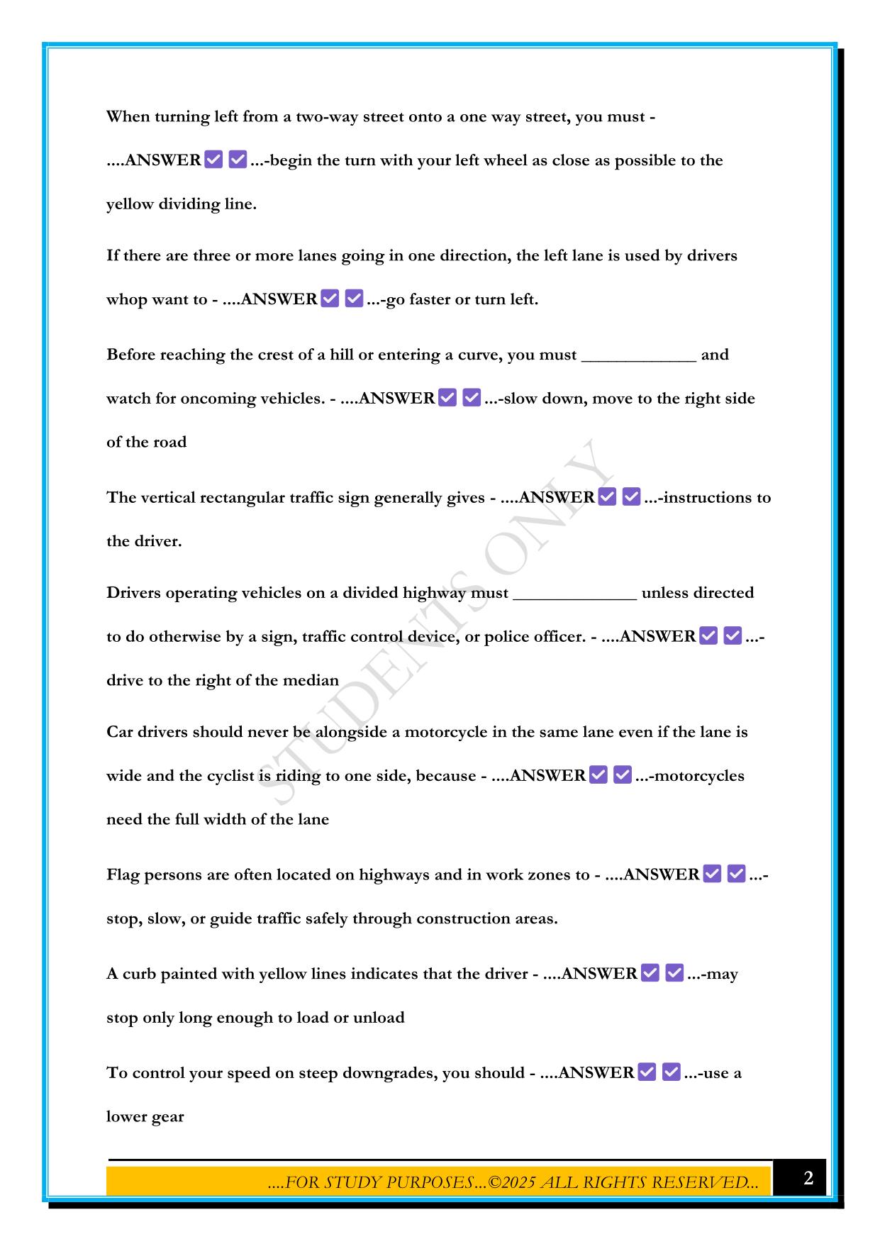 NEW JERSEY PERMIT TEST 2025 QUESTIONS AND ANSWERS