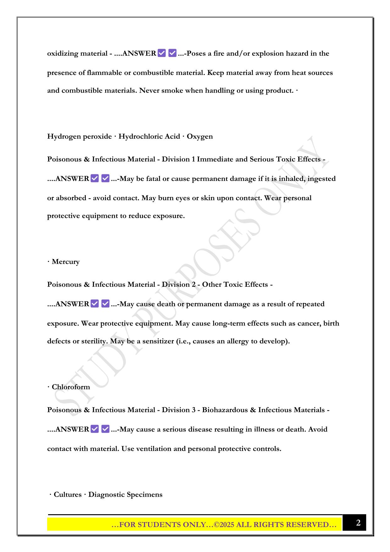 WHMIS Quiz 2025 Questions and Answers