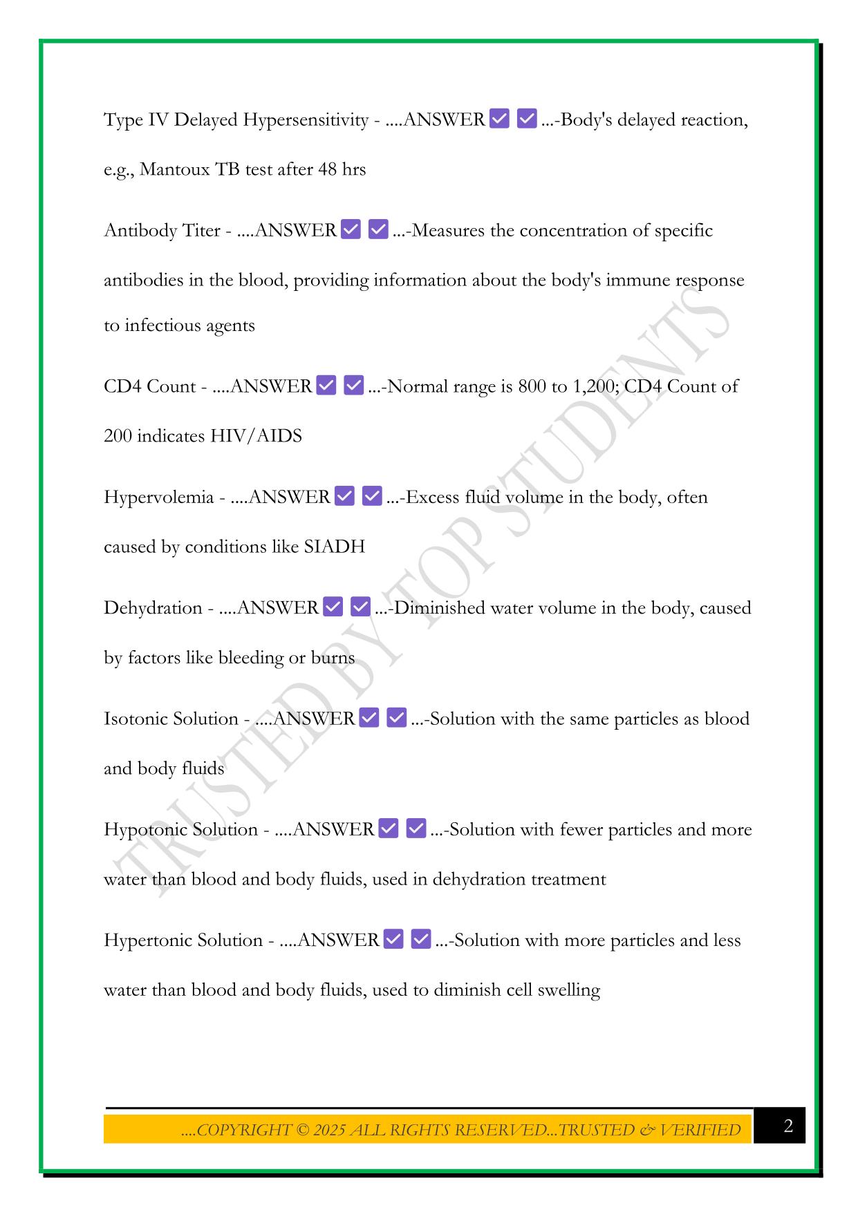 NUR 376 FINAL EXAM STUDY GUIDE 2025 QUESTIONS AND ANSWERS