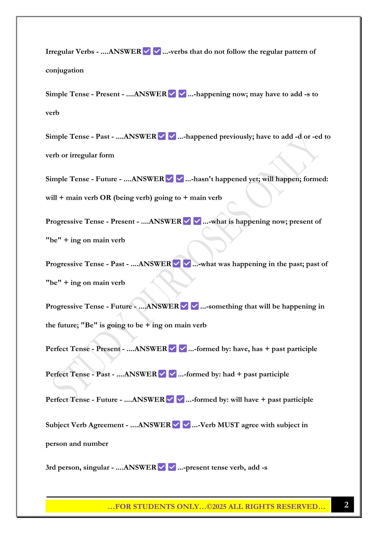ELA Writing Finals Study Guide 2025 Questions and Answers