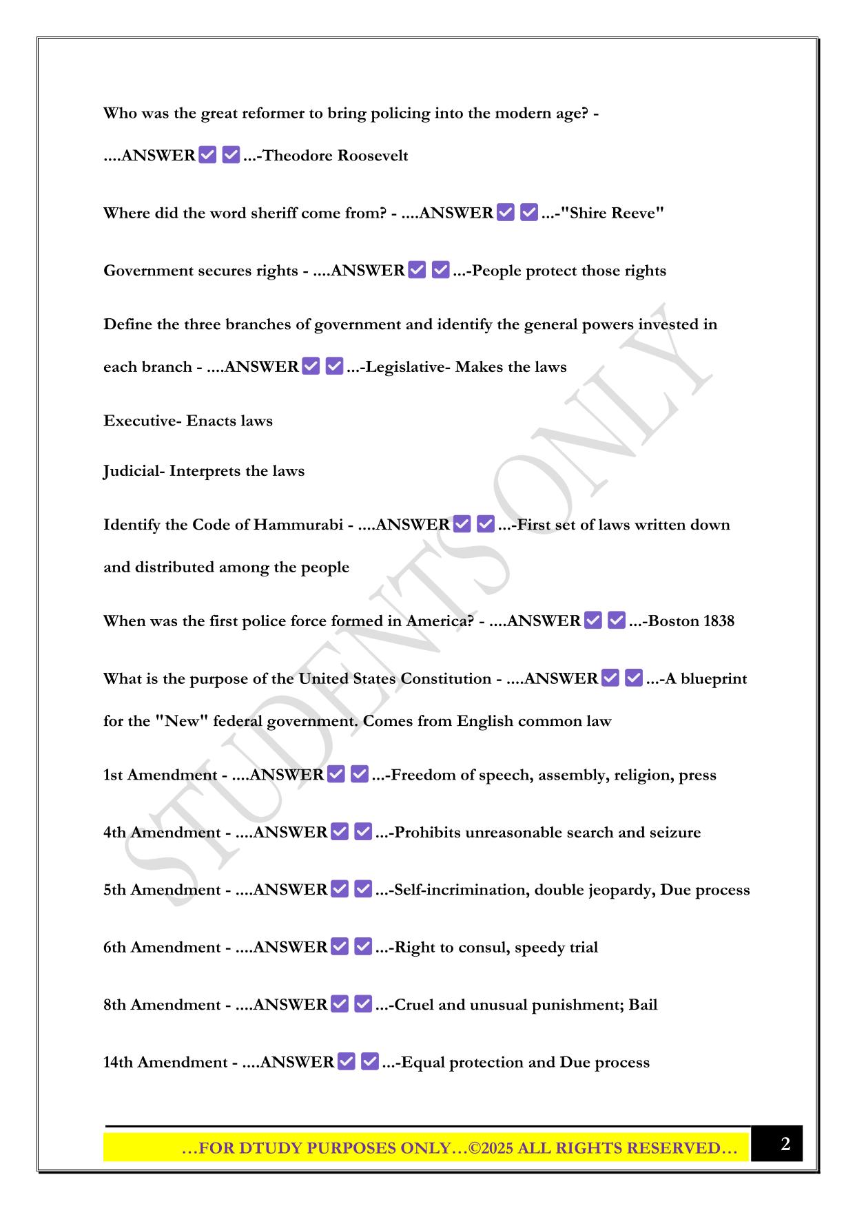 MCJA MIDTERM/FINAL EXAM 2025 QUESTIONS AND ANSWERS