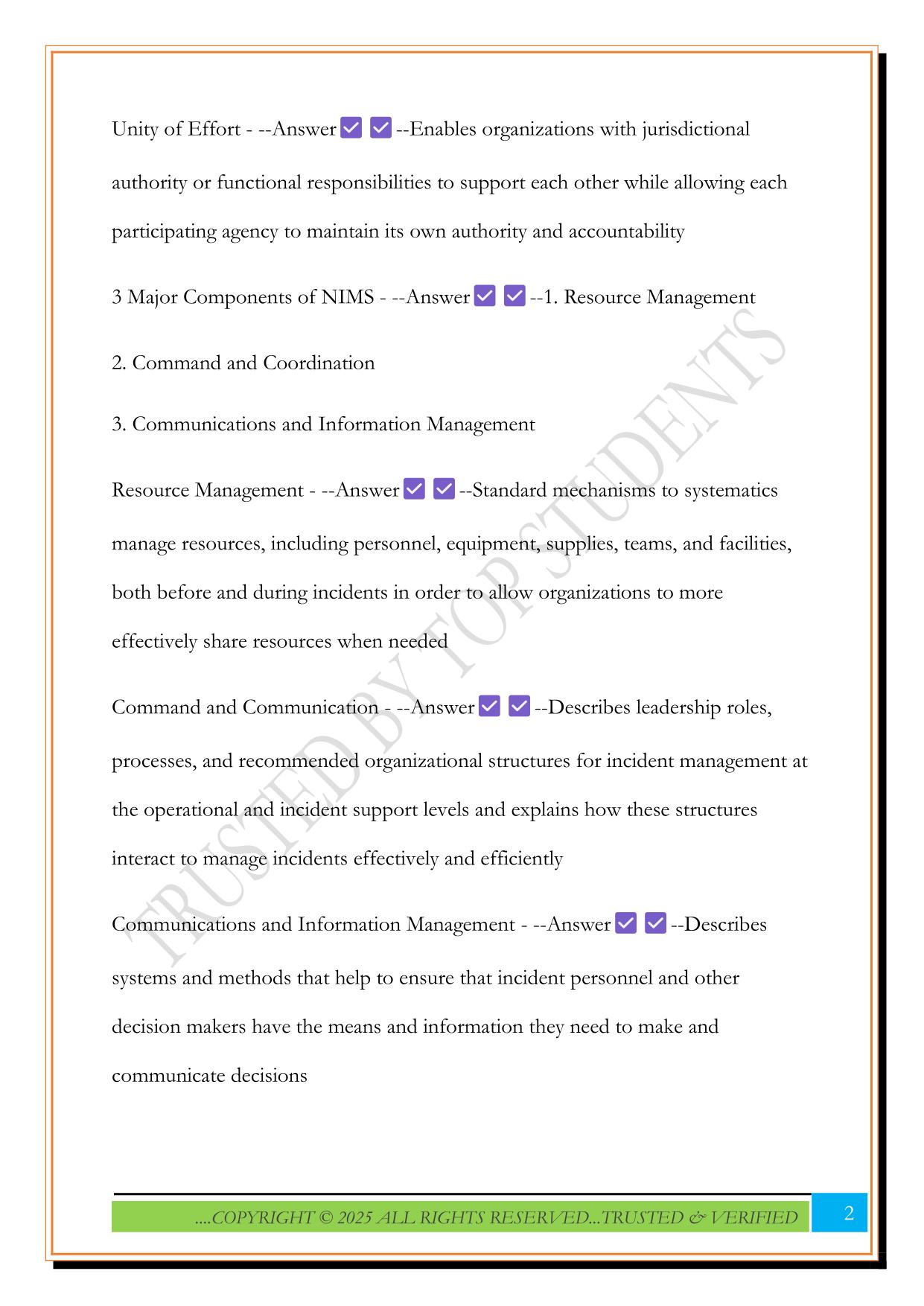 NIMS IS-700.b Final Exam 2025 Questions and Answers