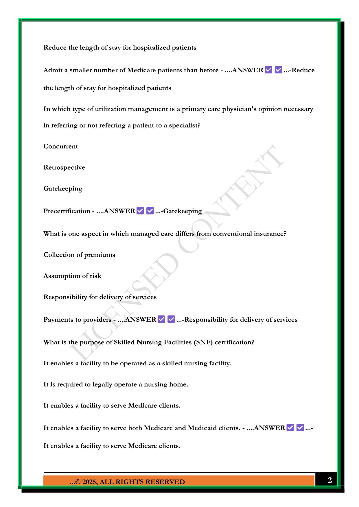 C425 OA REVIEW 2025 QUESTIONS AND ANSWERS