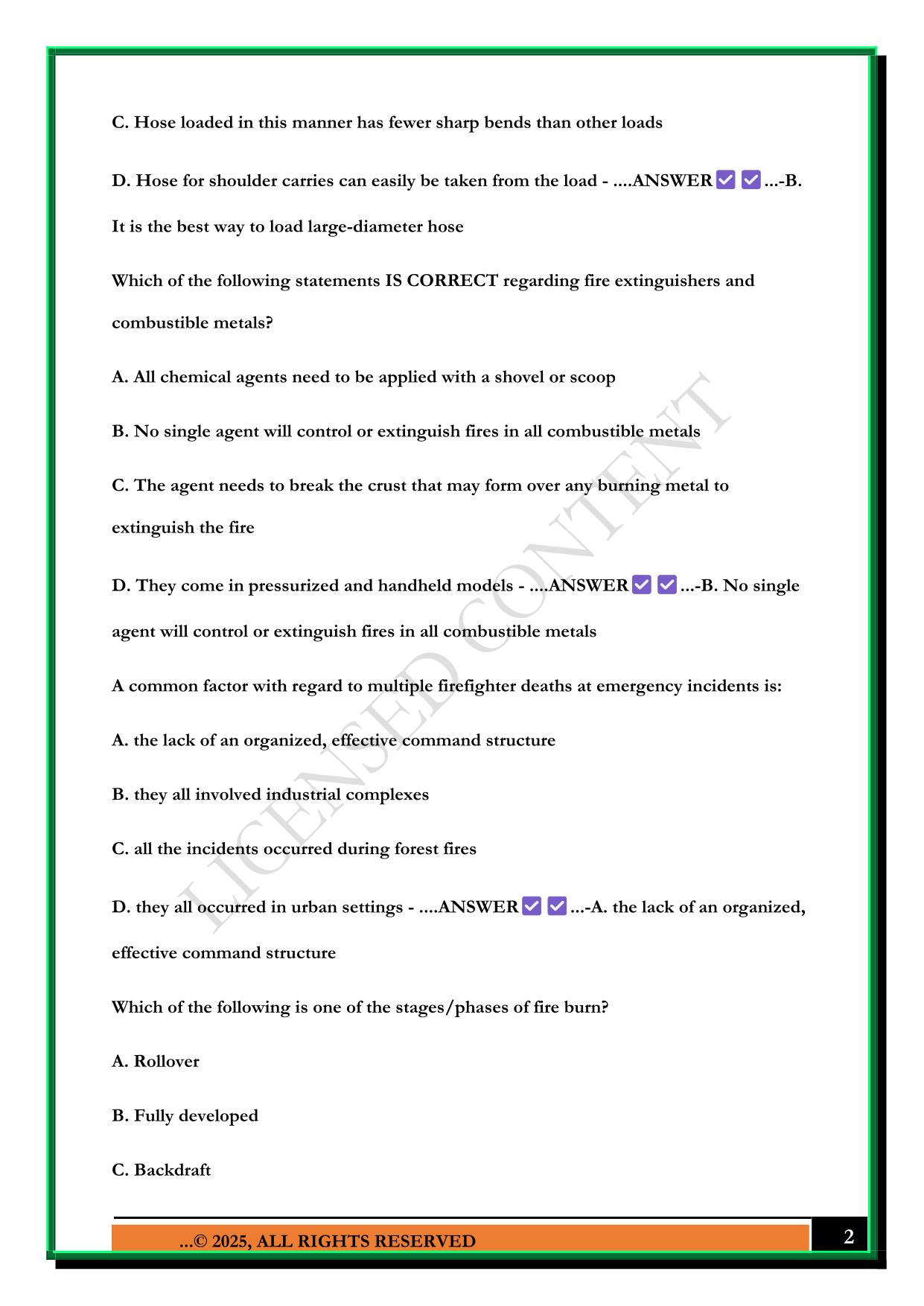 FIREFIGHTER 1 FINAL TEST, FIREFIGHTER 1, FIRE 1 TEST PREP 2025 QUESTIONS AND ANSWERS