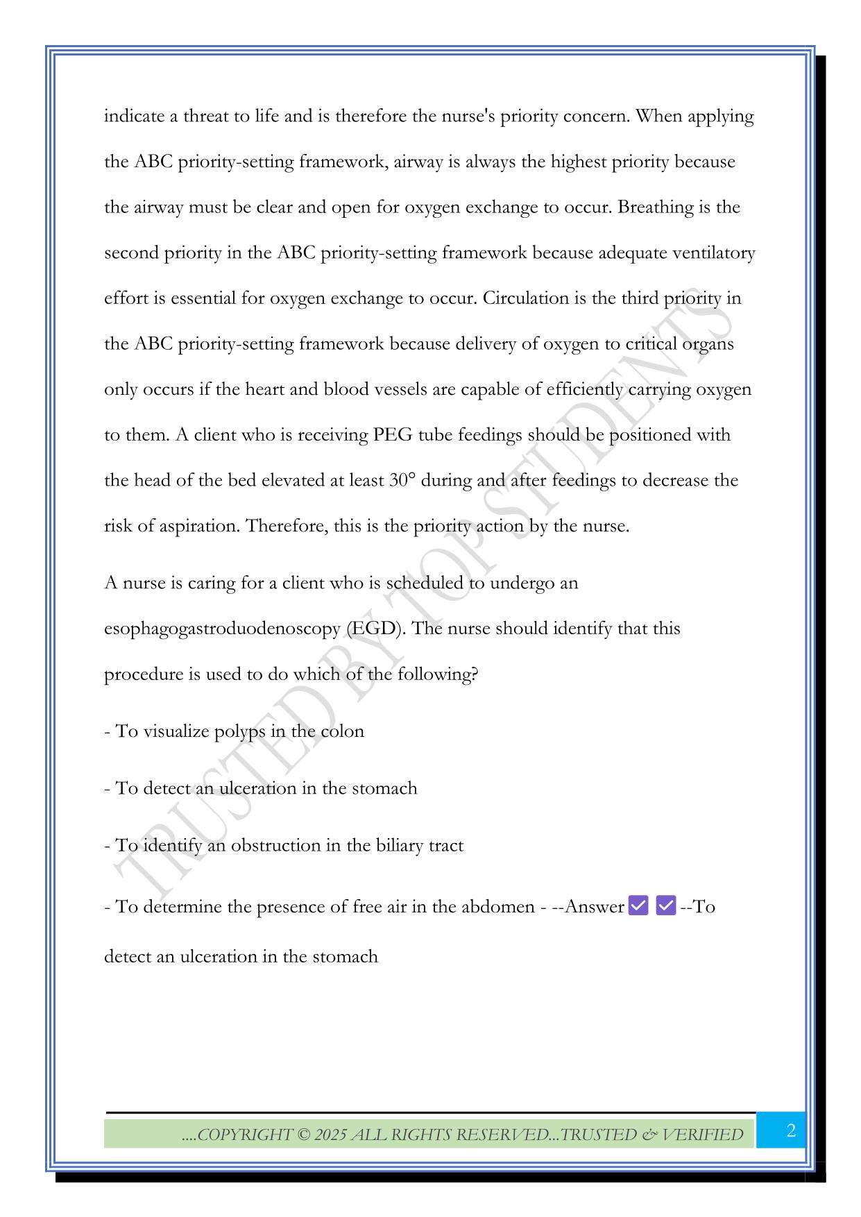 Medical-Surgical: Gastrointestinal Practice Quiz 2025 Questions and Answers