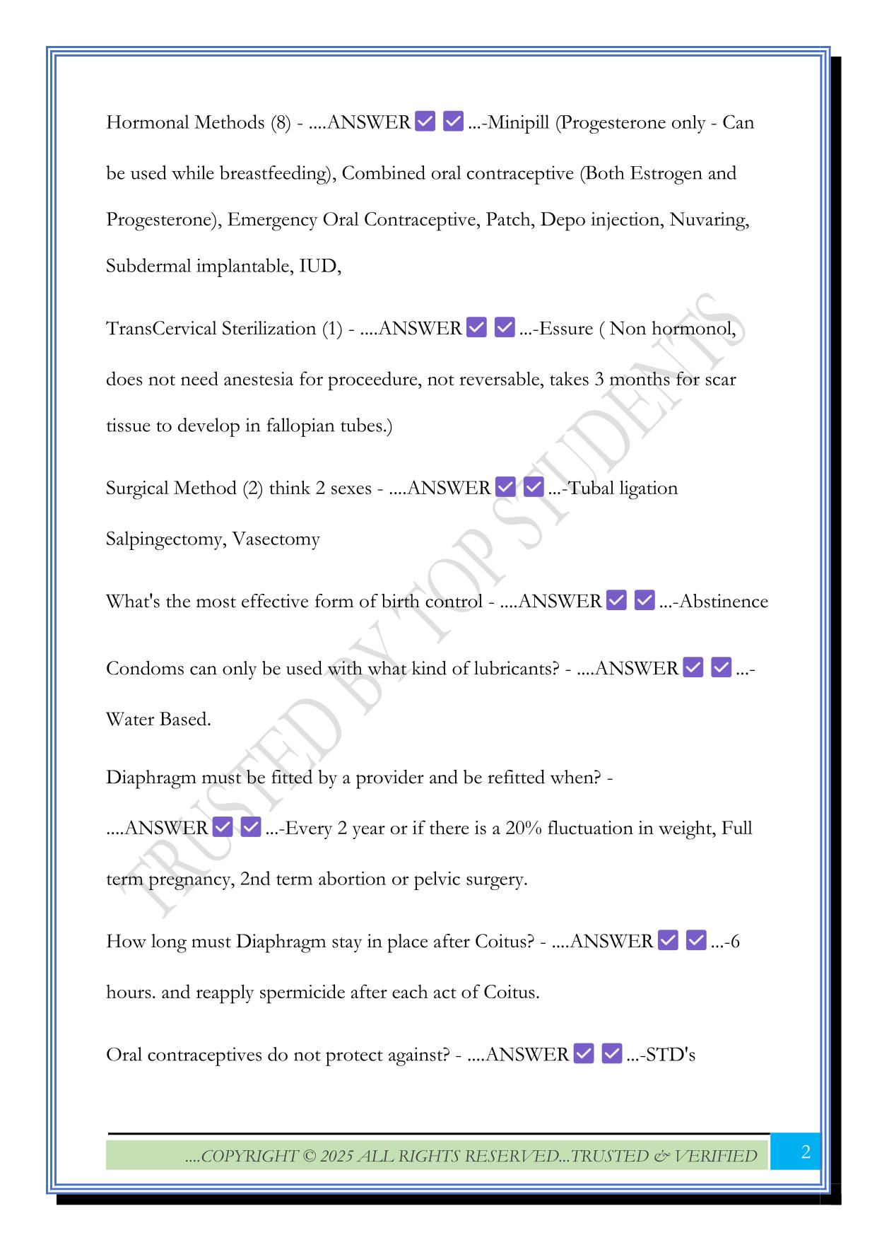 ATI Maternal/Newborn Chapter 1-9 Exam 2025 Questions and Answers