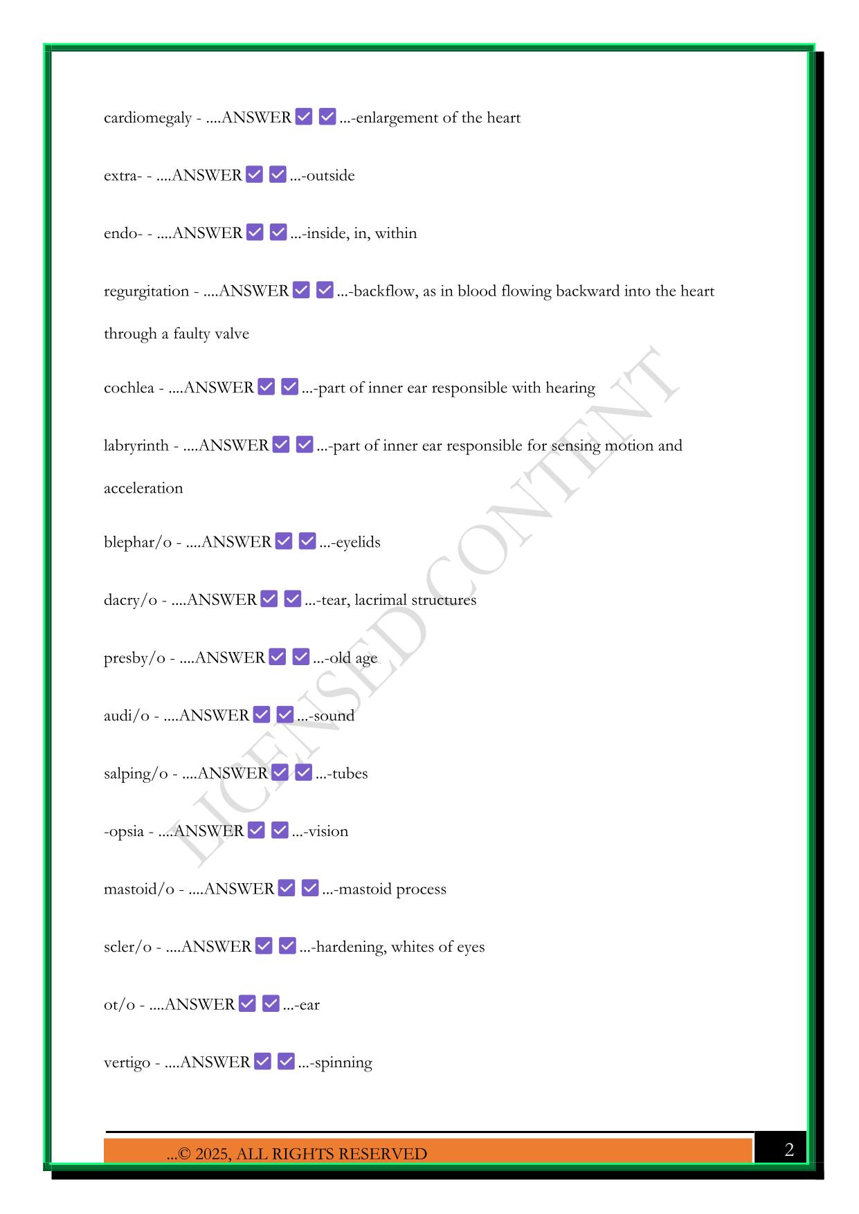 BIO100: FINAL EXAM REVIEW 2025 QUESTIONS AND ANSWERS 100% PASS