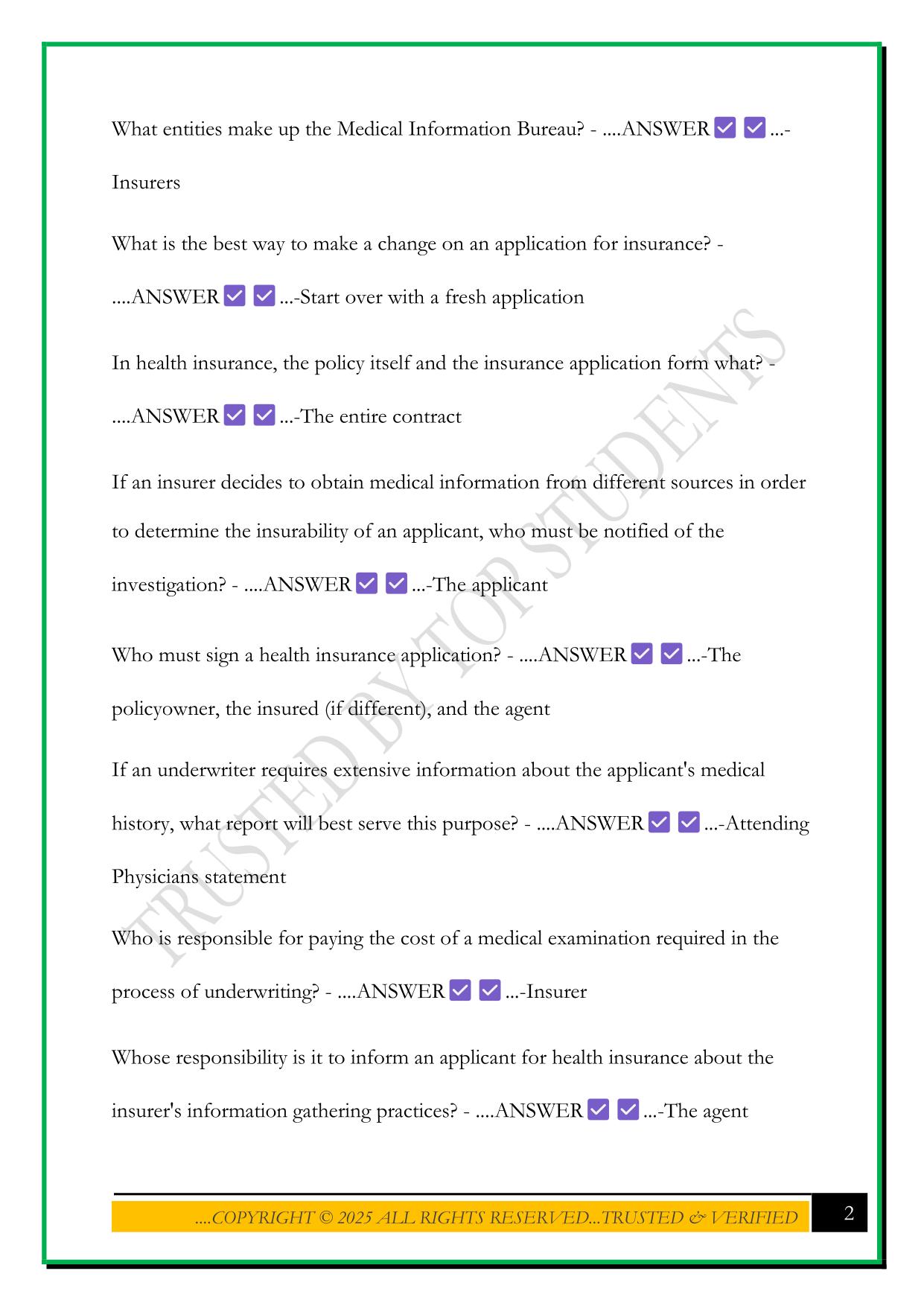 ARKANSAS HEALTH INSURANCE EXAM 2025 QUESTIONS AND ANSWERS