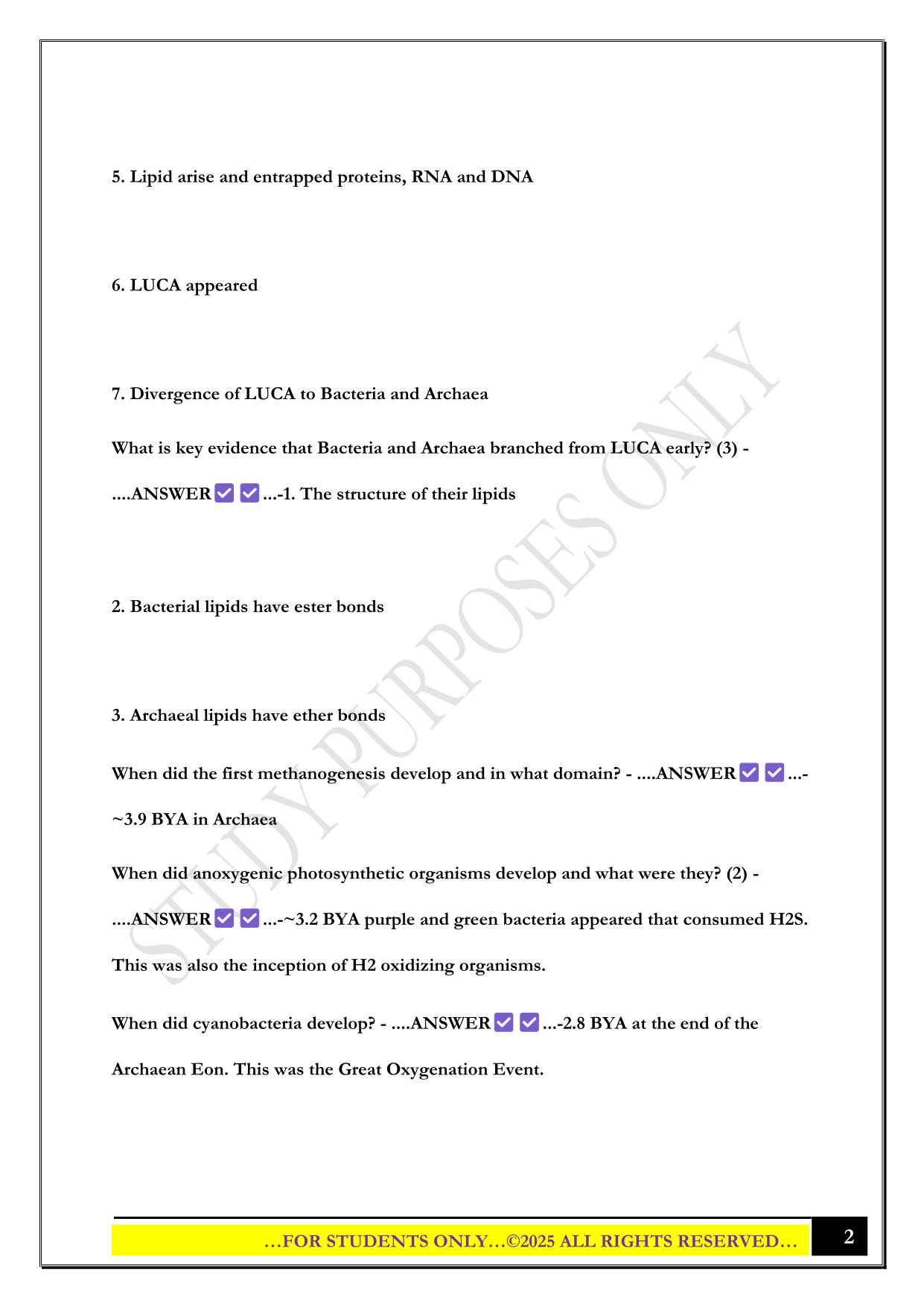 BIOL 322 Midterm Exam 2025 Questions and Answers