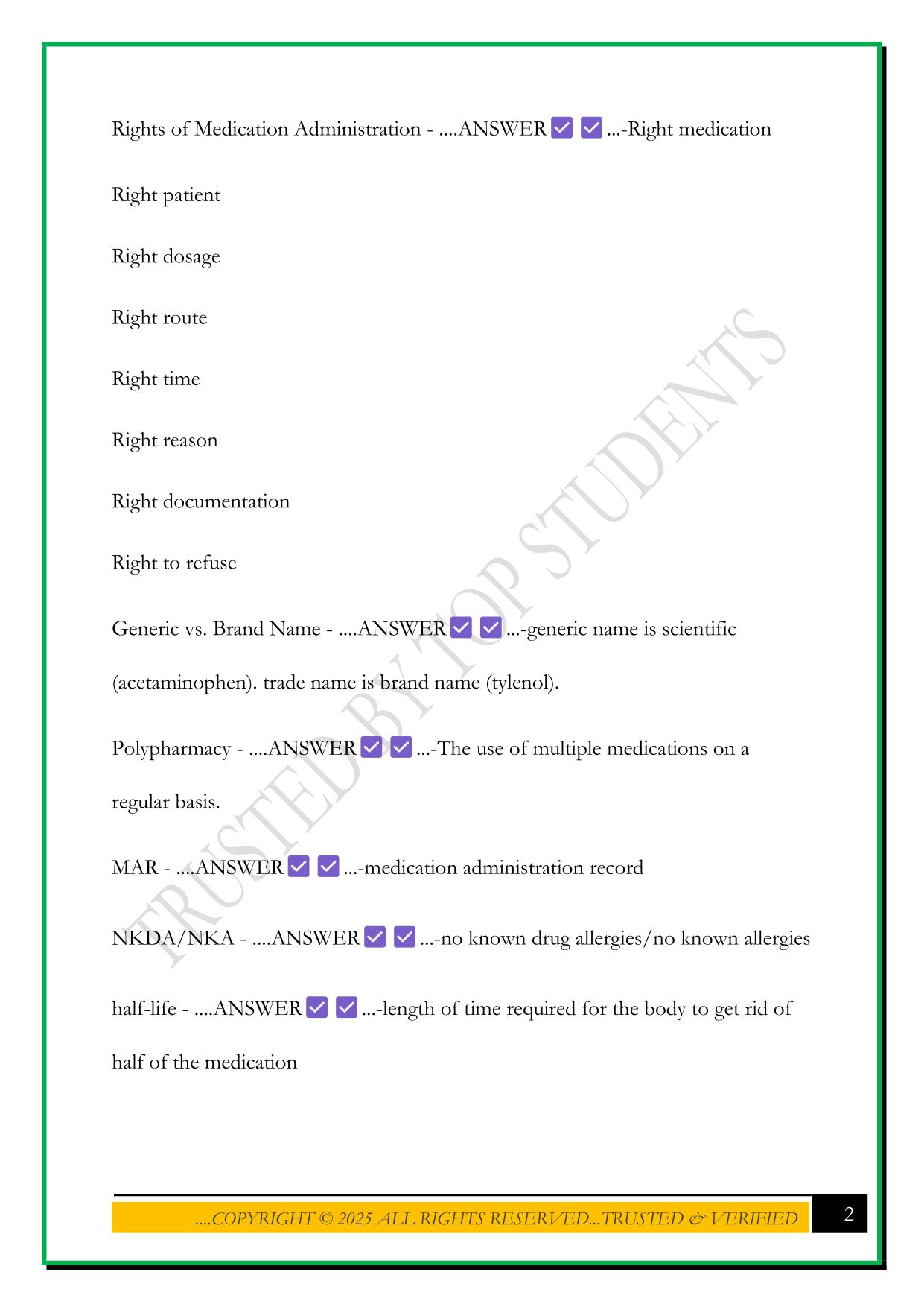 PN 1005 - PHARMACOLOGY – MIDTERM EXAM 2025 QUESTIONS AND ANSWERS