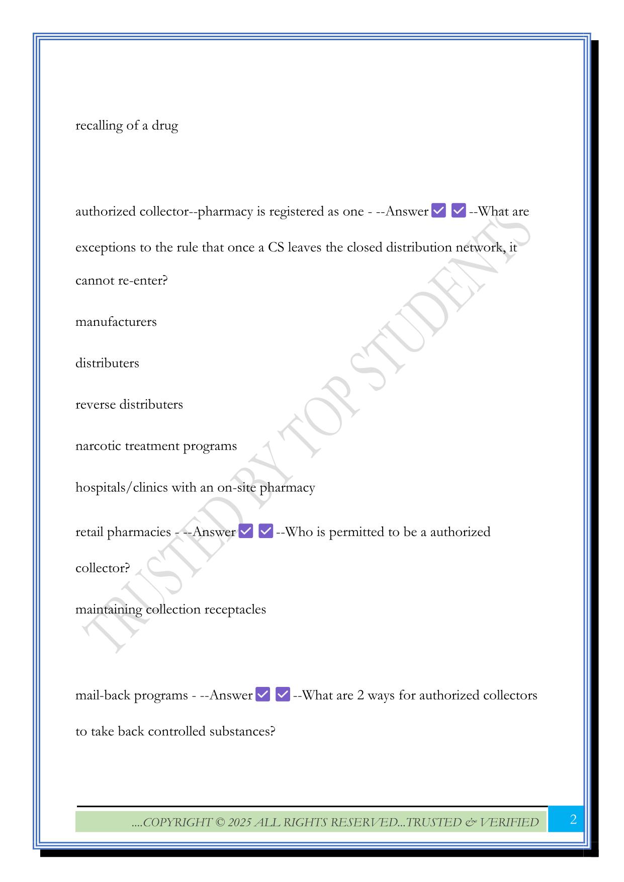 Illinois MPJE; Controlled Substances Exam 2025 Questions and Answers