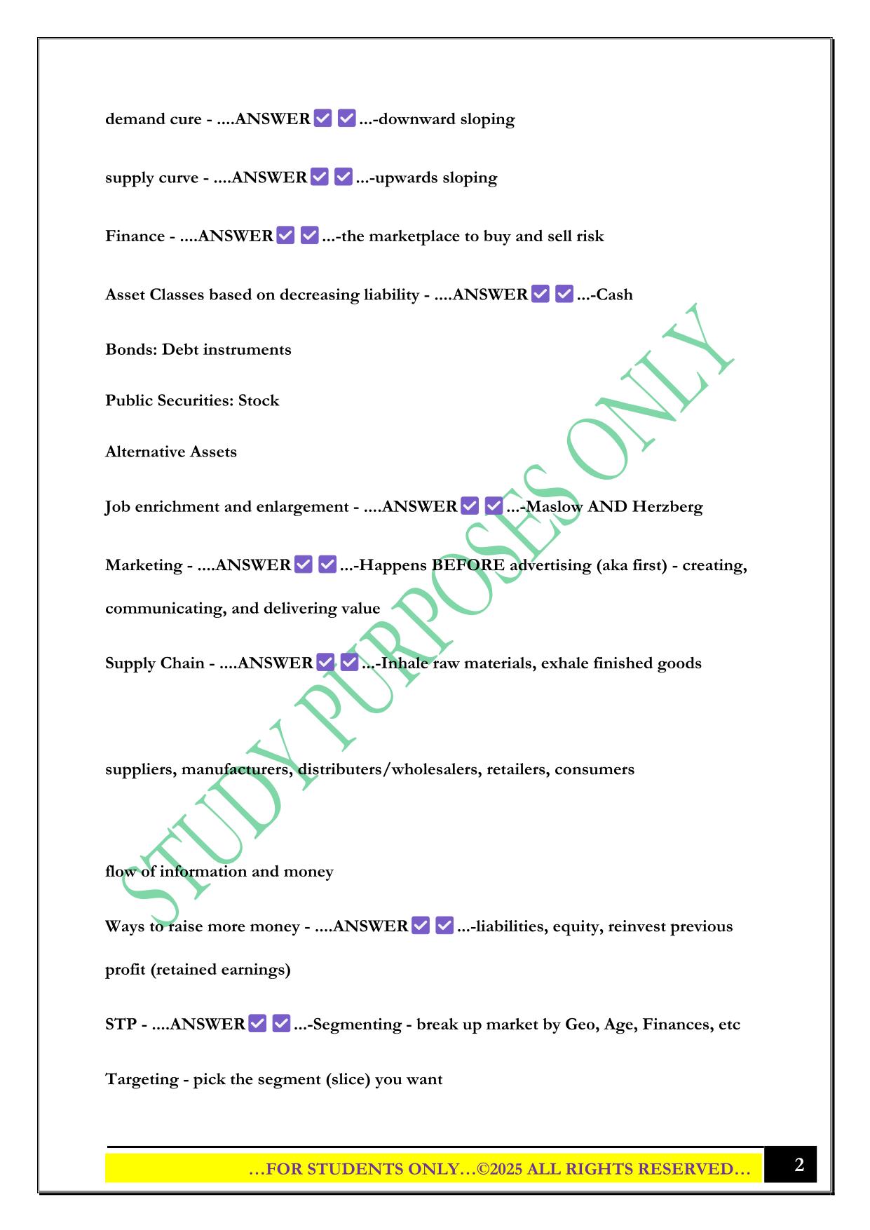 BMGT Final Exam 2025 Questions and Answers
