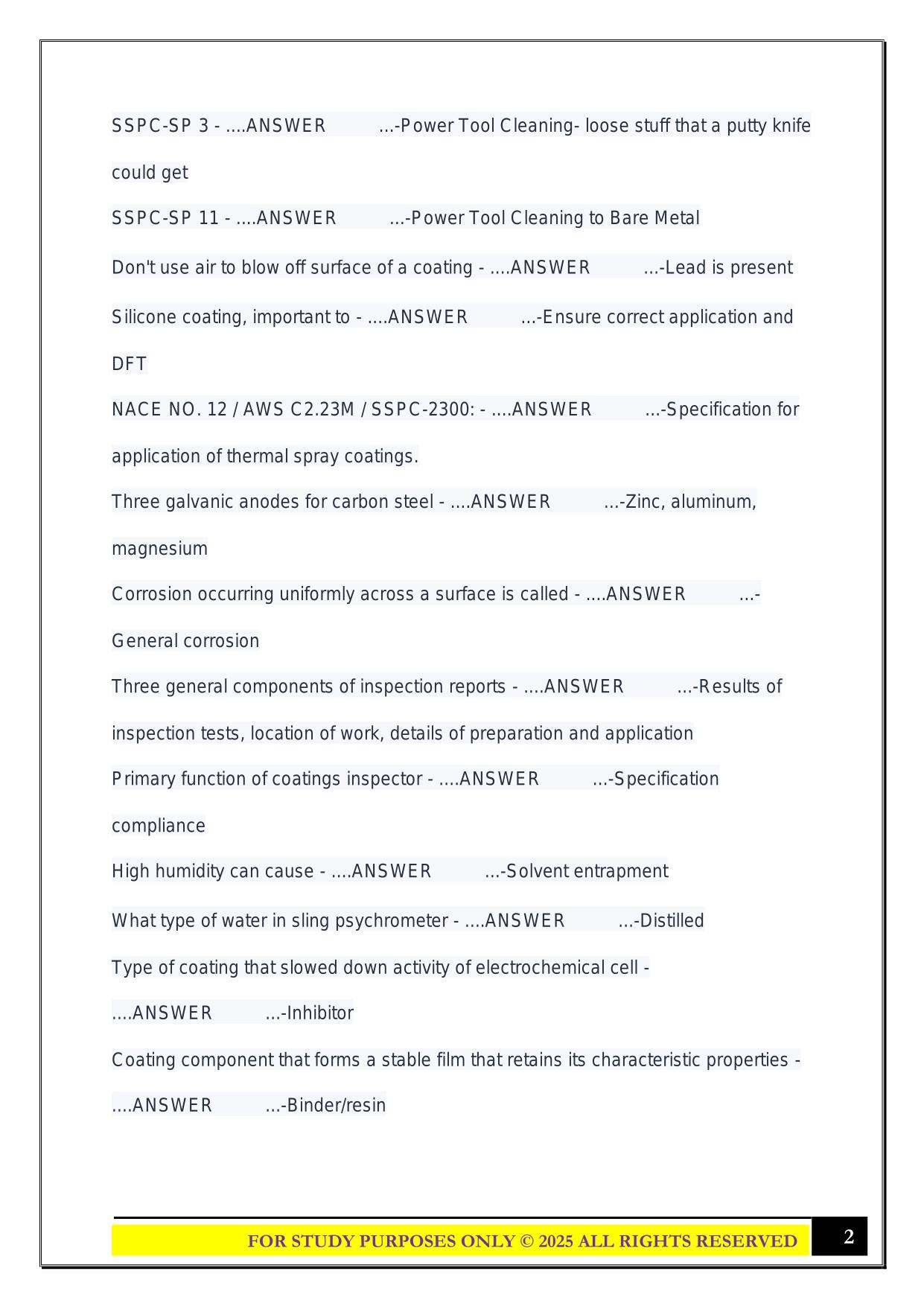 AMPP CIP1 Exam 2025 Questions and Answers