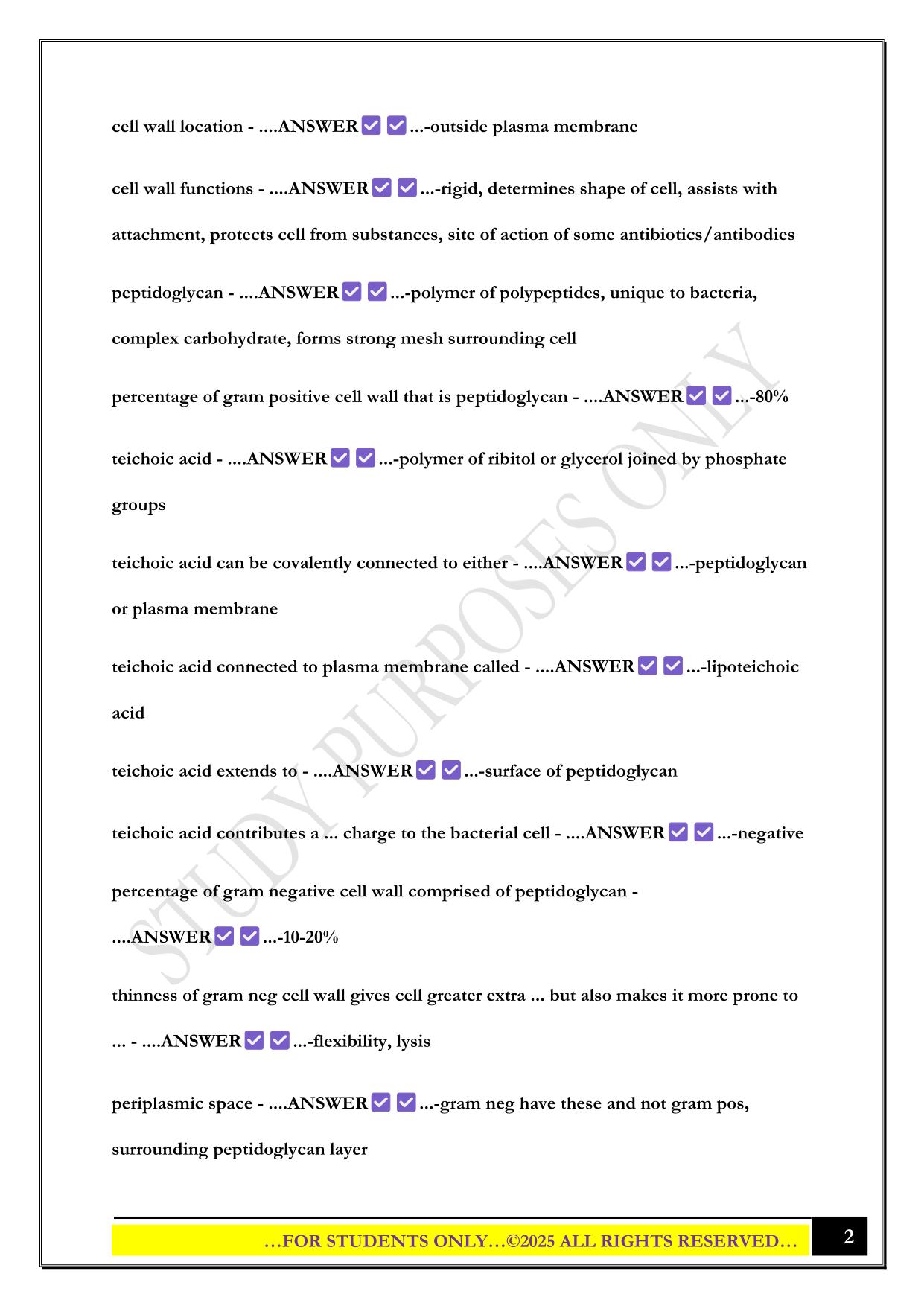 BMS2052 Midsem Test Revision 2025 Questions and Answers