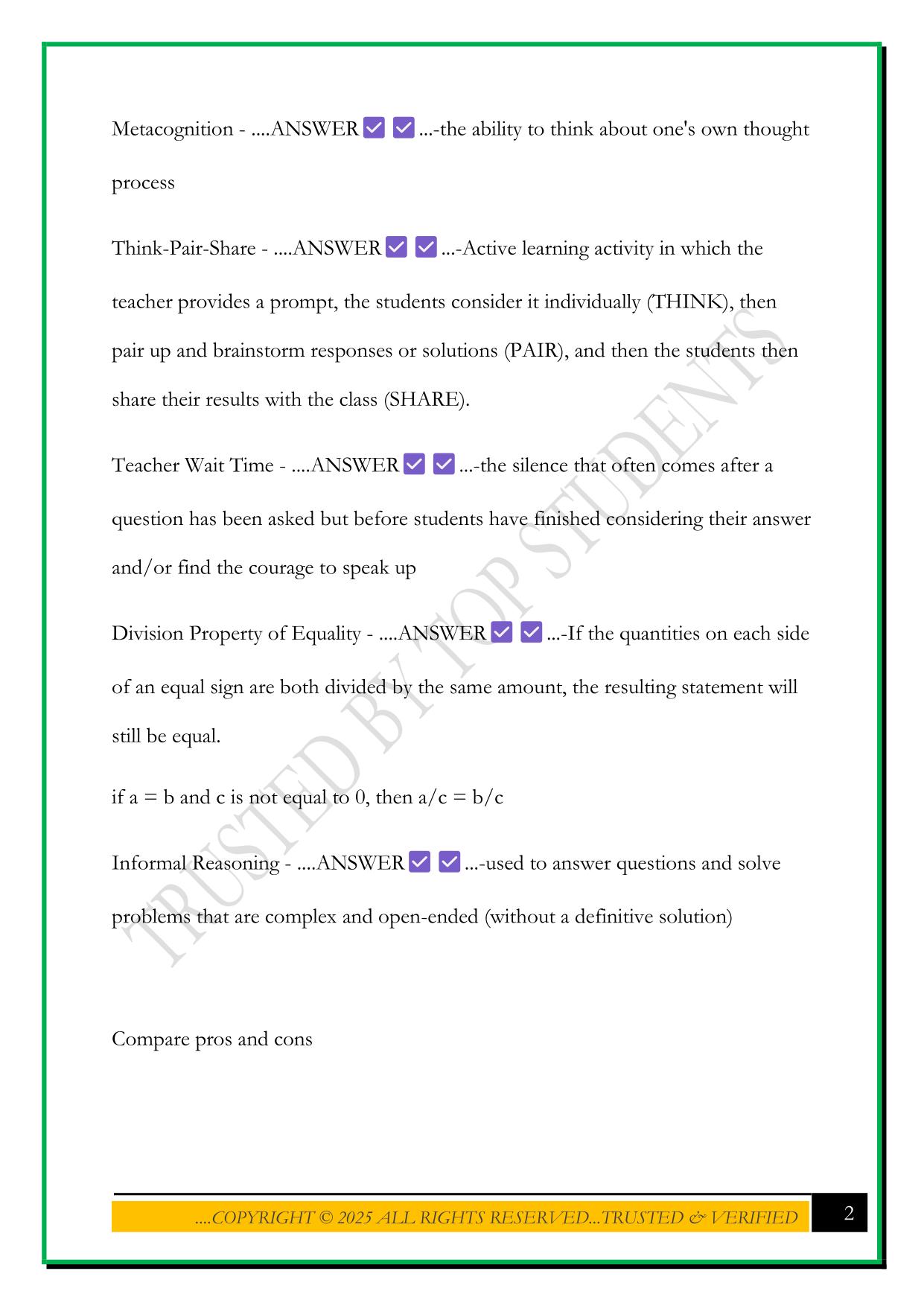 EC-6 MATH 391 EXAM 2025 QUESTIONS AND ANSWERS