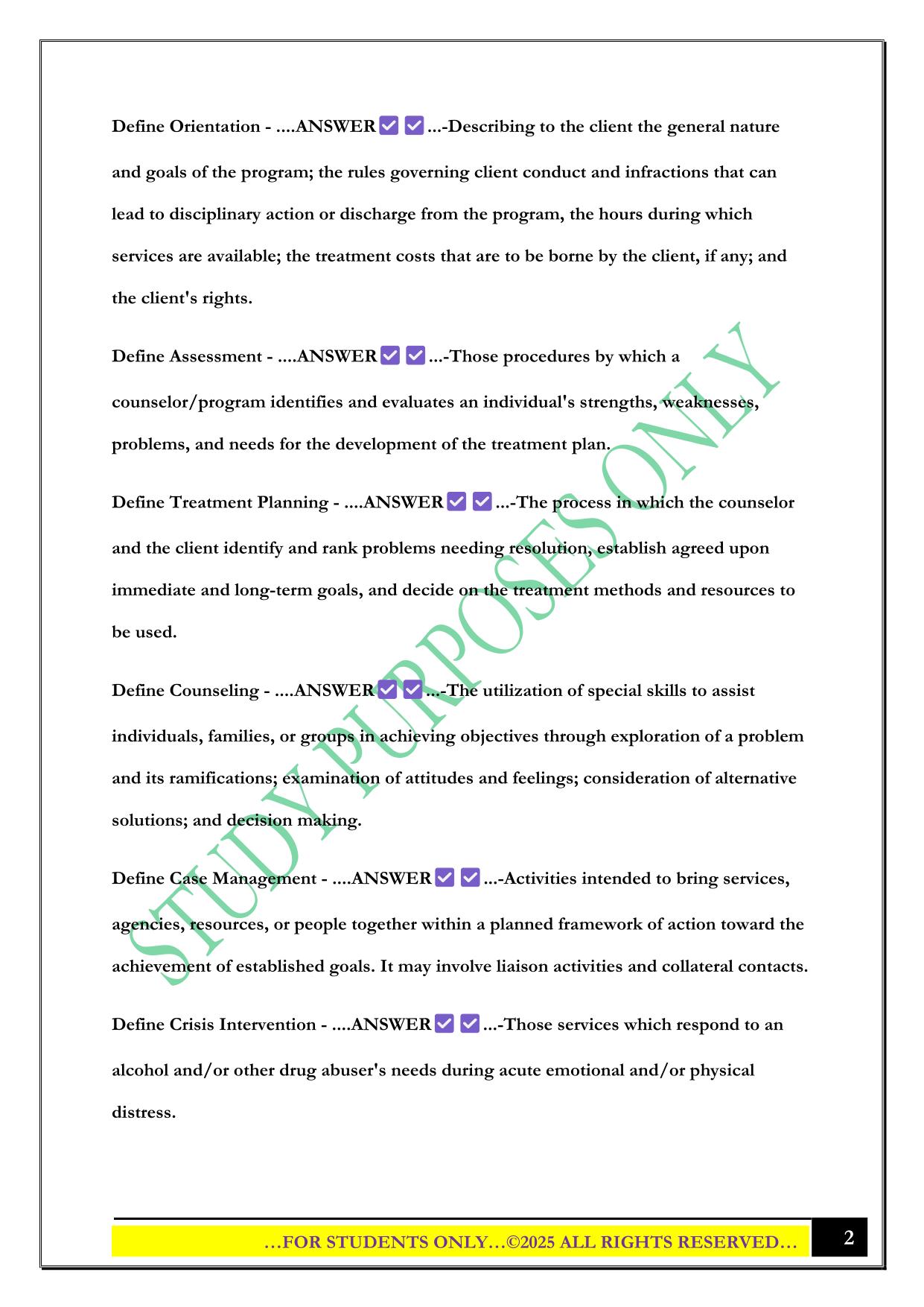 LCDC Exam 2025 Questions and Answers