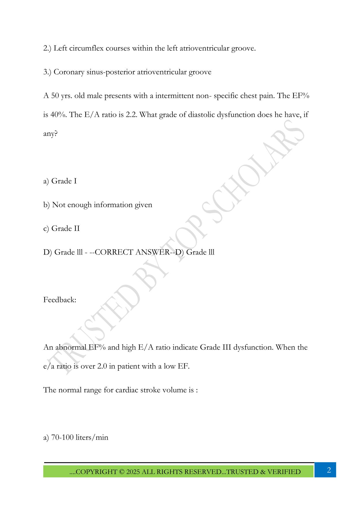 CCI Adult Echo CTL Evaluate Finding 49% Pt1 Exam 2025 Questions and Answers