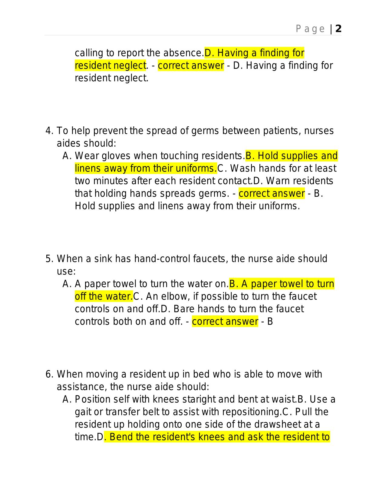 CNA FINAL EXAM REVIEW 2025 QUESTIONS AND ANSWERS.