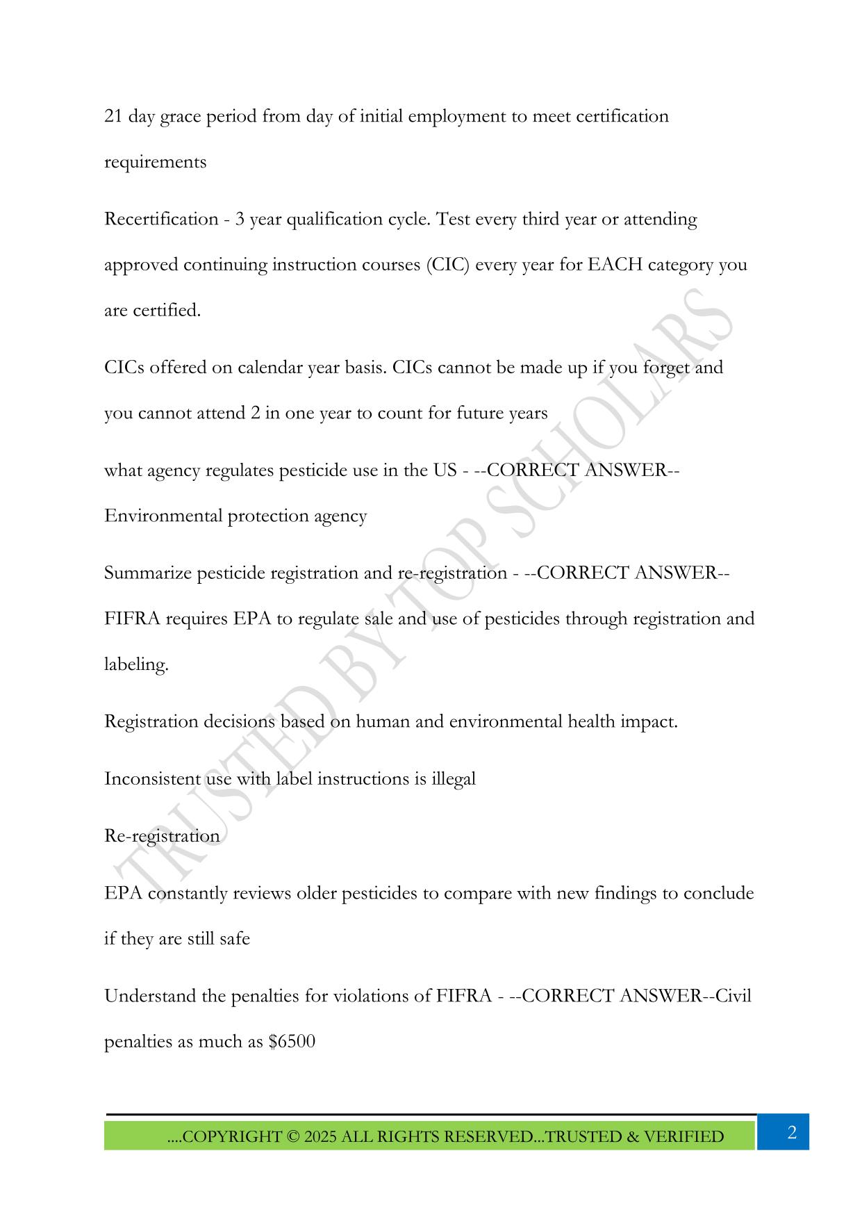 Iowa Certified Applicator Core Manual Exam 2025 Questions and Answers